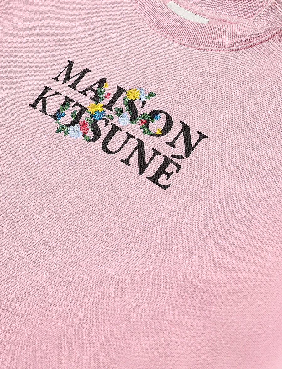 Maison Kitsune - MAISON KITSUNE FLOWERS COMFORT SWEATSHIRT - vardagsstil - pale pink - 5