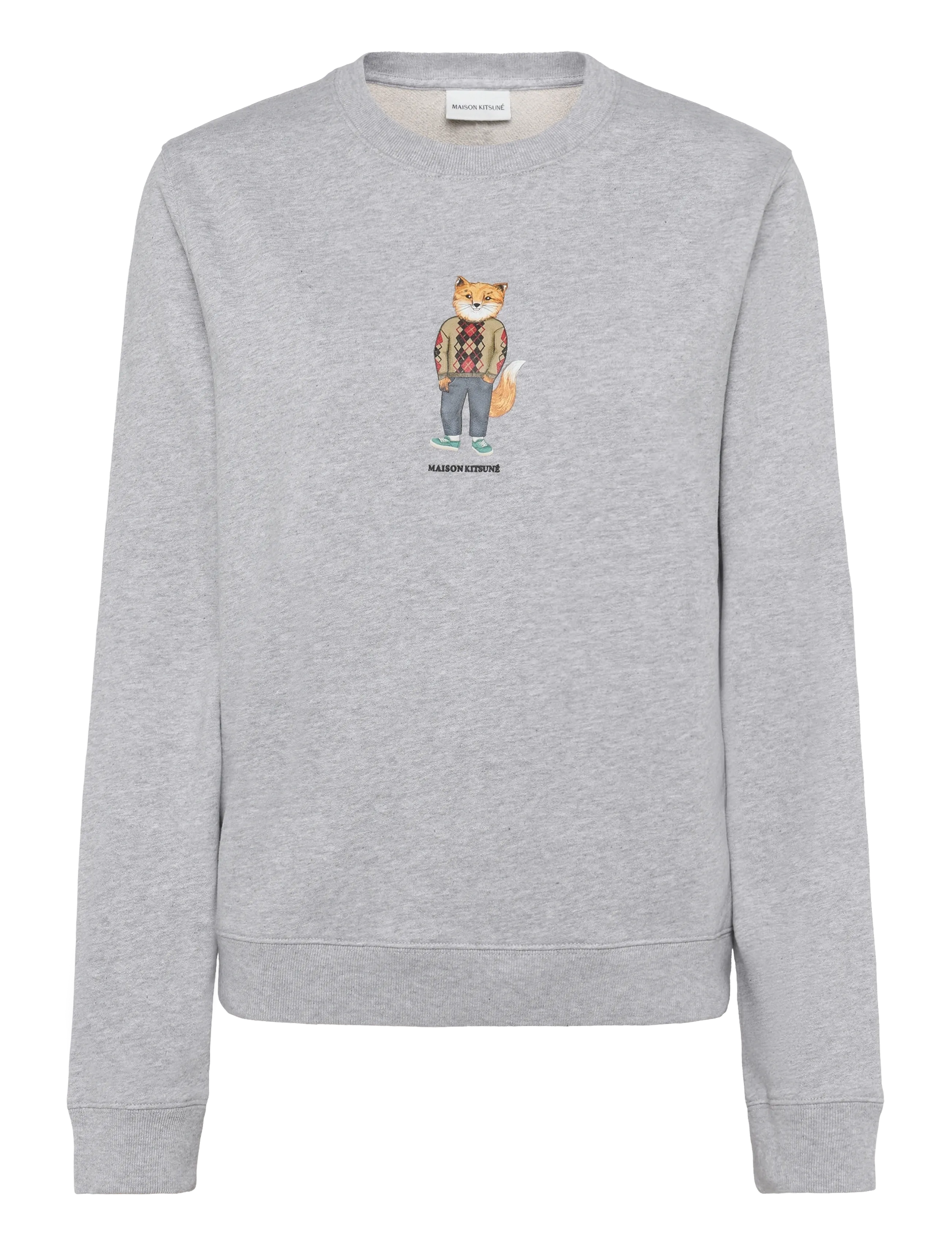 Maison Kitsune DRESSED FOX REGULAR SWEATSHIRT - Sweatshirts - LIGHT GREY MELANGE / grey