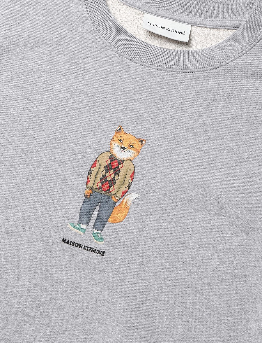 Maison Kitsune - DRESSED FOX REGULAR SWEATSHIRT - sweatshirts - light grey melange - 2