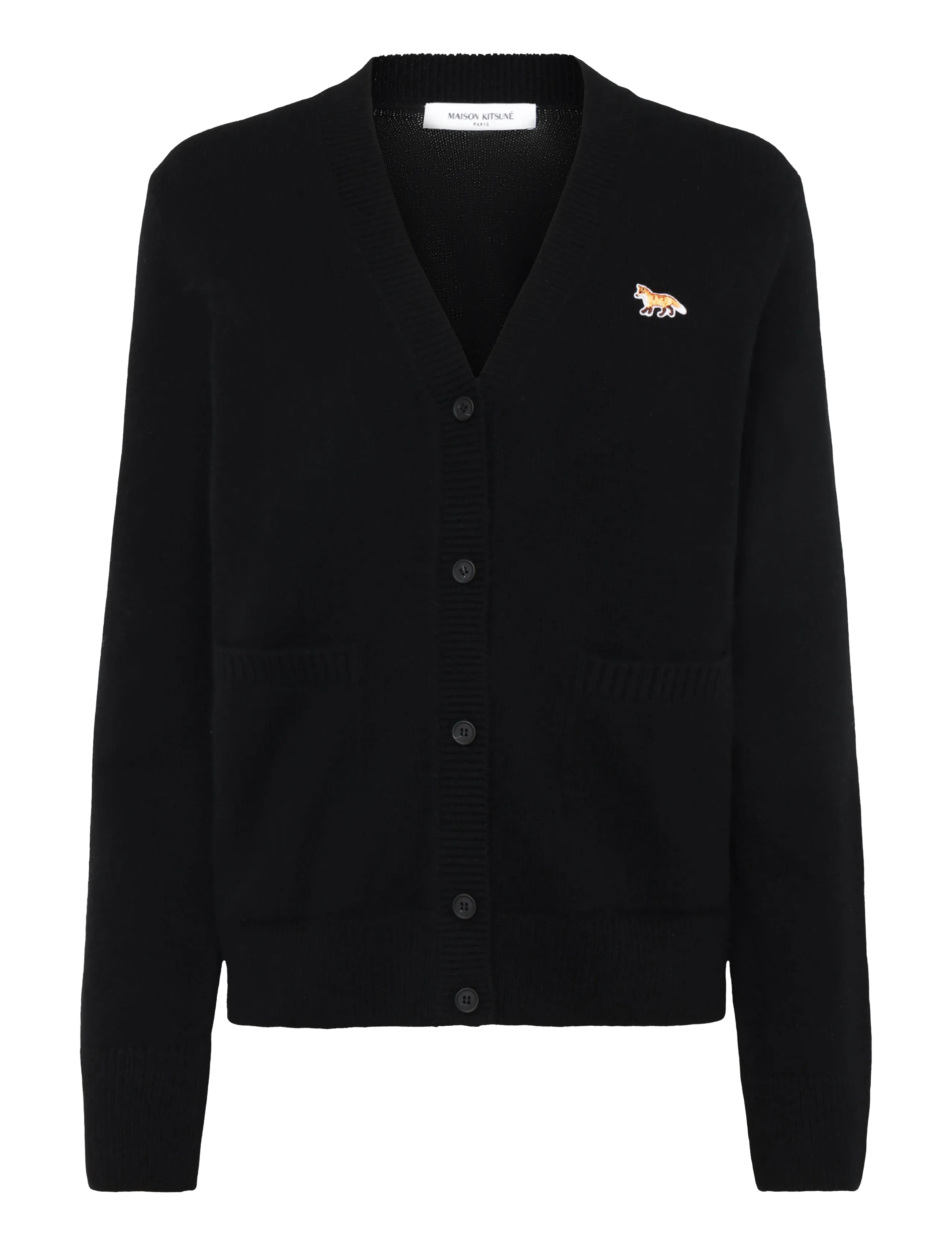 Maison Kitsune BABY FOX PATCH BOXY CARDIGAN - Kardigani - BLACK / black