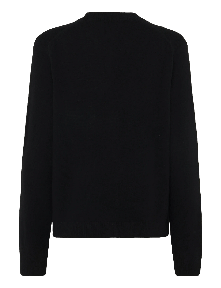 Maison Kitsune - BABY FOX PATCH BOXY CARDIGAN - cardigans - black - 1
