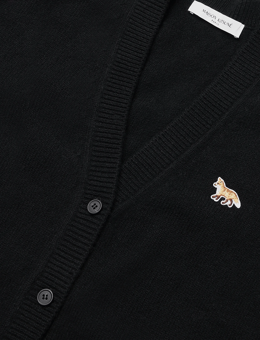 Maison Kitsune - BABY FOX PATCH BOXY CARDIGAN - cardigans - black - 2