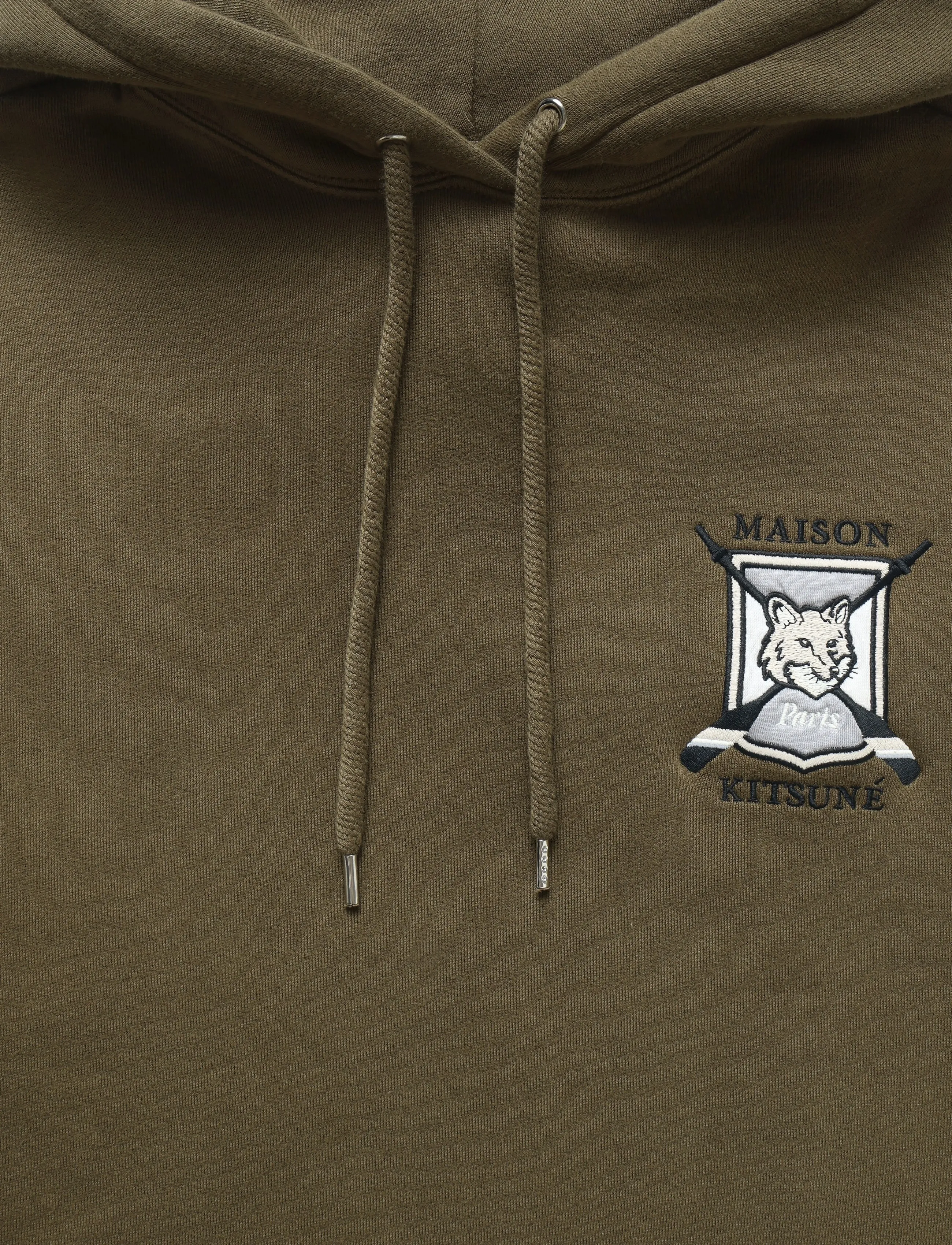 Maison Kitsune - COLLEGE FOX EMBROIDERED COMFORT HOODIE - hoodies - khaki - 5