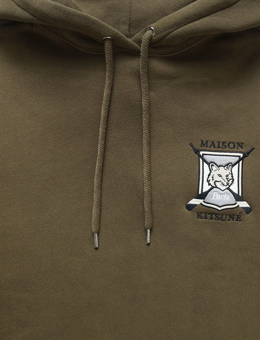 Maison Kitsune - COLLEGE FOX EMBROIDERED COMFORT HOODIE - hoodies - khaki - 5