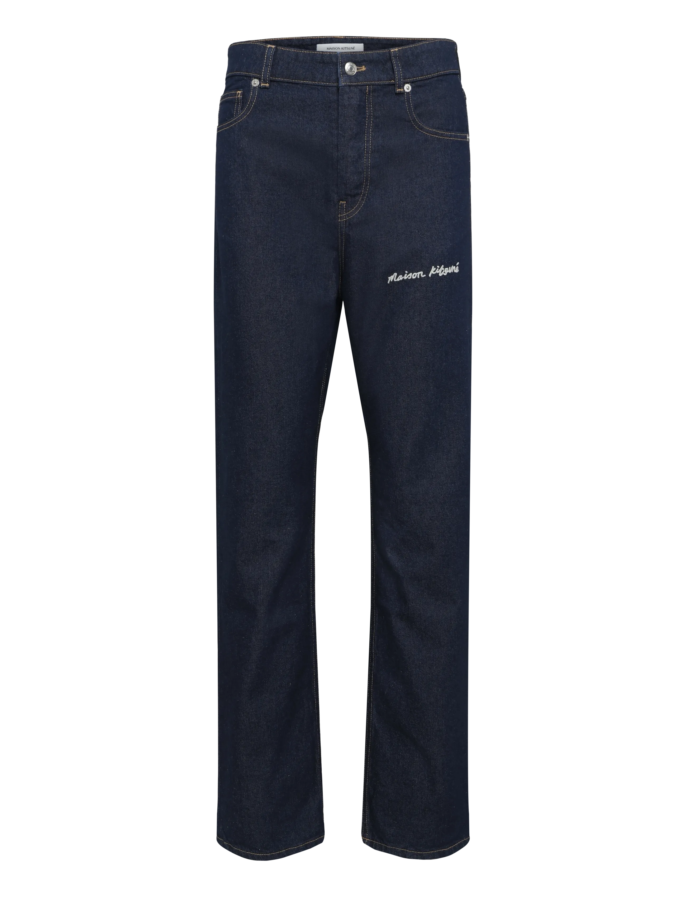 Maison Kitsune HIGH WAISTED JEANS - Maison Kitsuné - WASHED INDIGO / navy