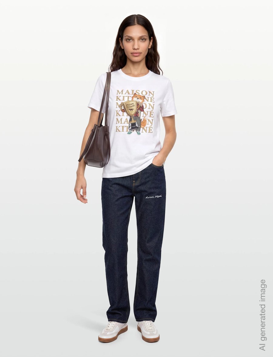 Maison Kitsune - HIGH WAISTED JEANS - igapäevane stiil - washed indigo - 0