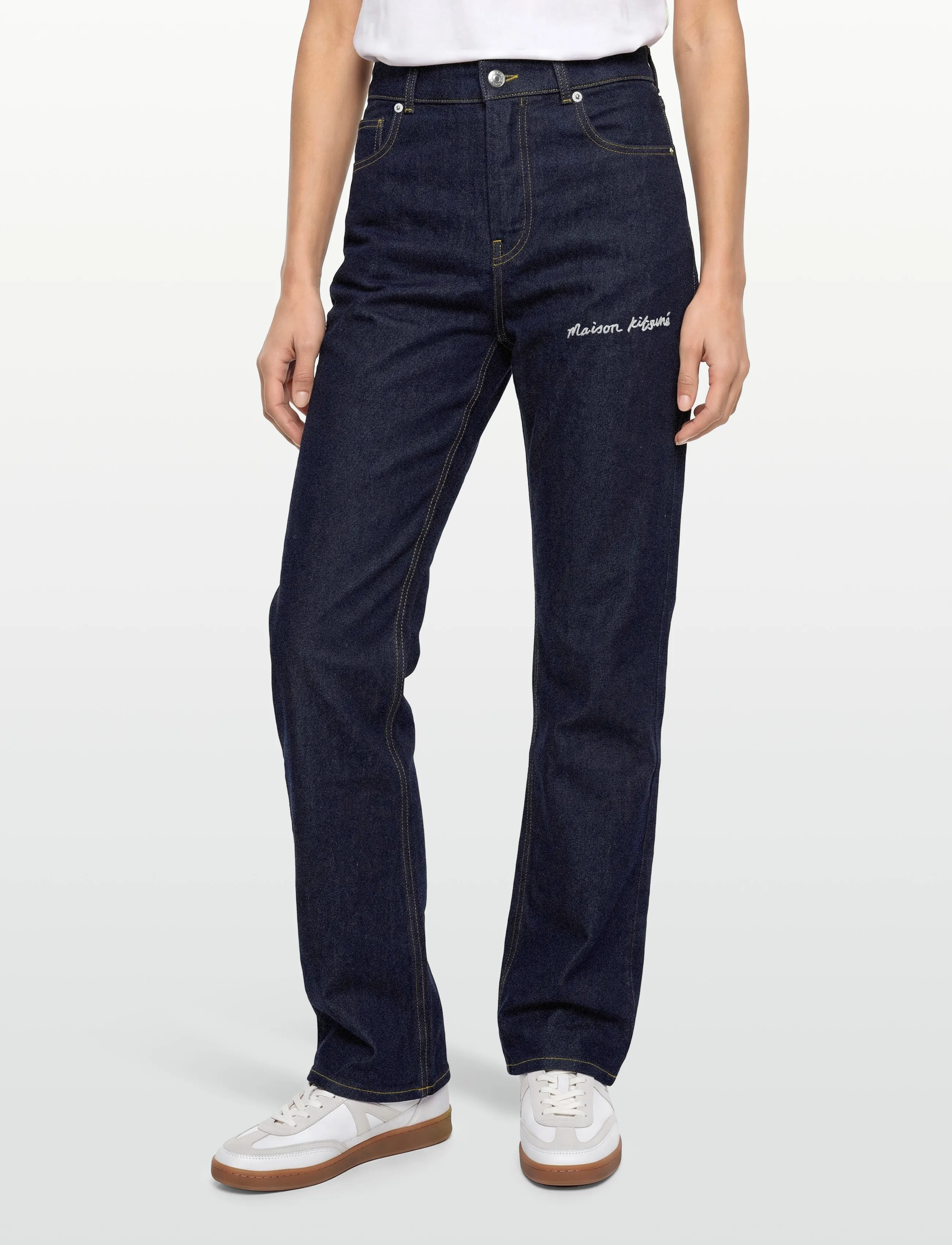Maison Kitsune - HIGH WAISTED JEANS - igapäevane stiil - washed indigo - 3