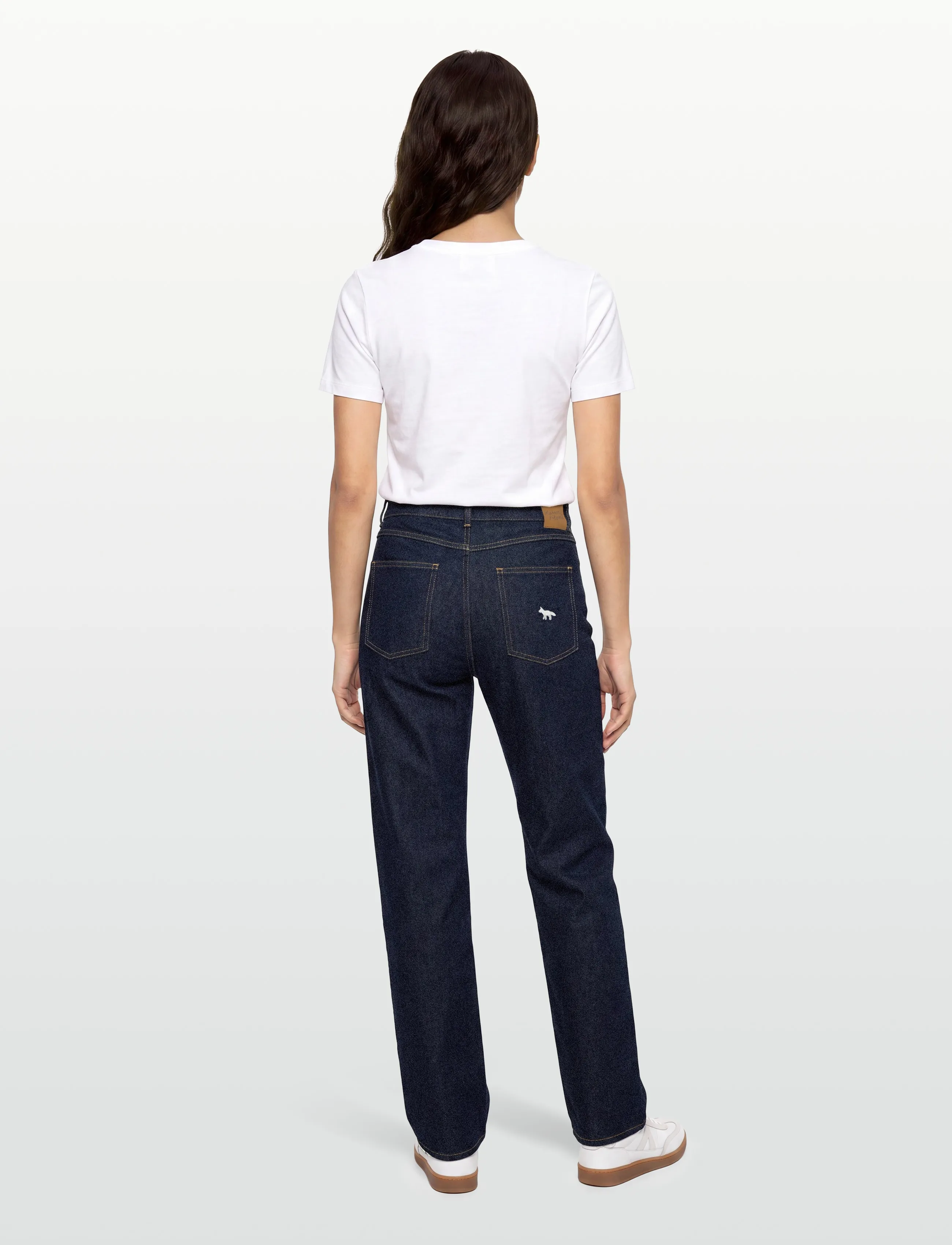 Maison Kitsune - HIGH WAISTED JEANS - igapäevane stiil - washed indigo - 4