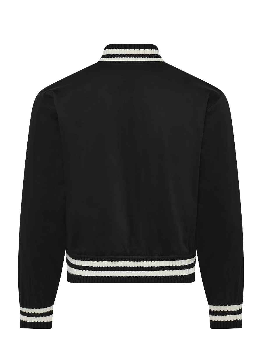 Maison Kitsune - TEDDY BLOUSON IN COTTON WITH GREY FOX HEAD - frühlingsjacken - black - 2