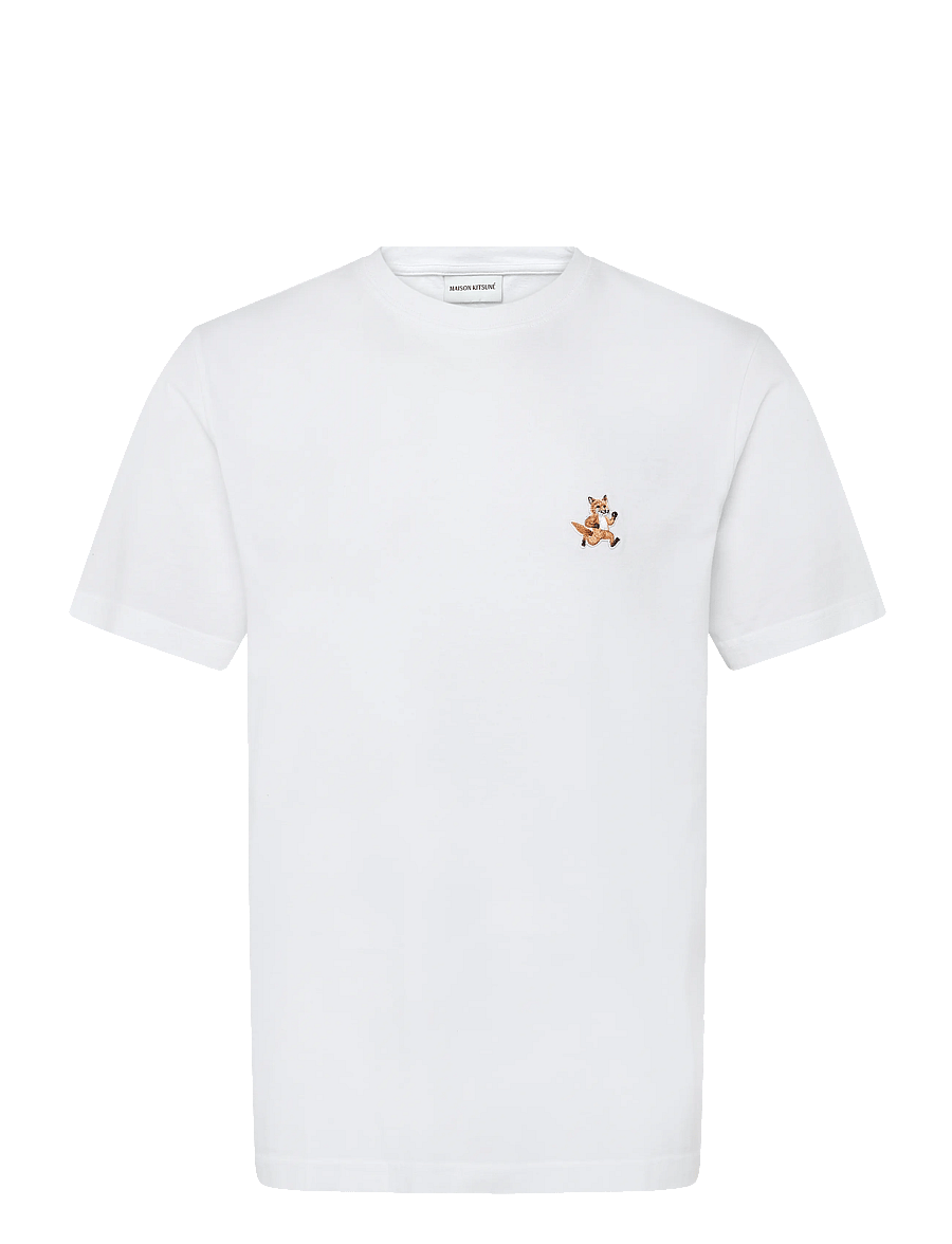 Maison Kitsune - SPEEDY FOX PATCH COMFORT TEE-SHIRT - kurzärmelige t-shirts - white - 1