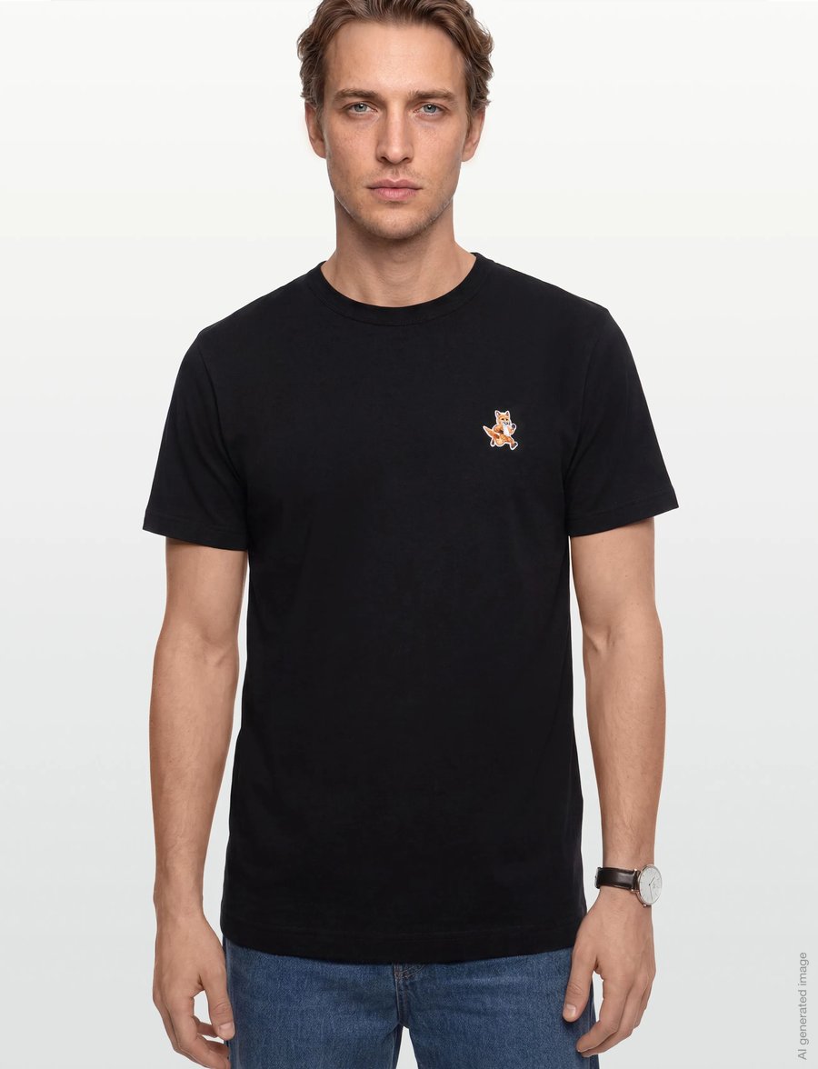 Maison Kitsune - SPEEDY FOX PATCH COMFORT TEE-SHIRT - kortærmede t-shirts - black - 3