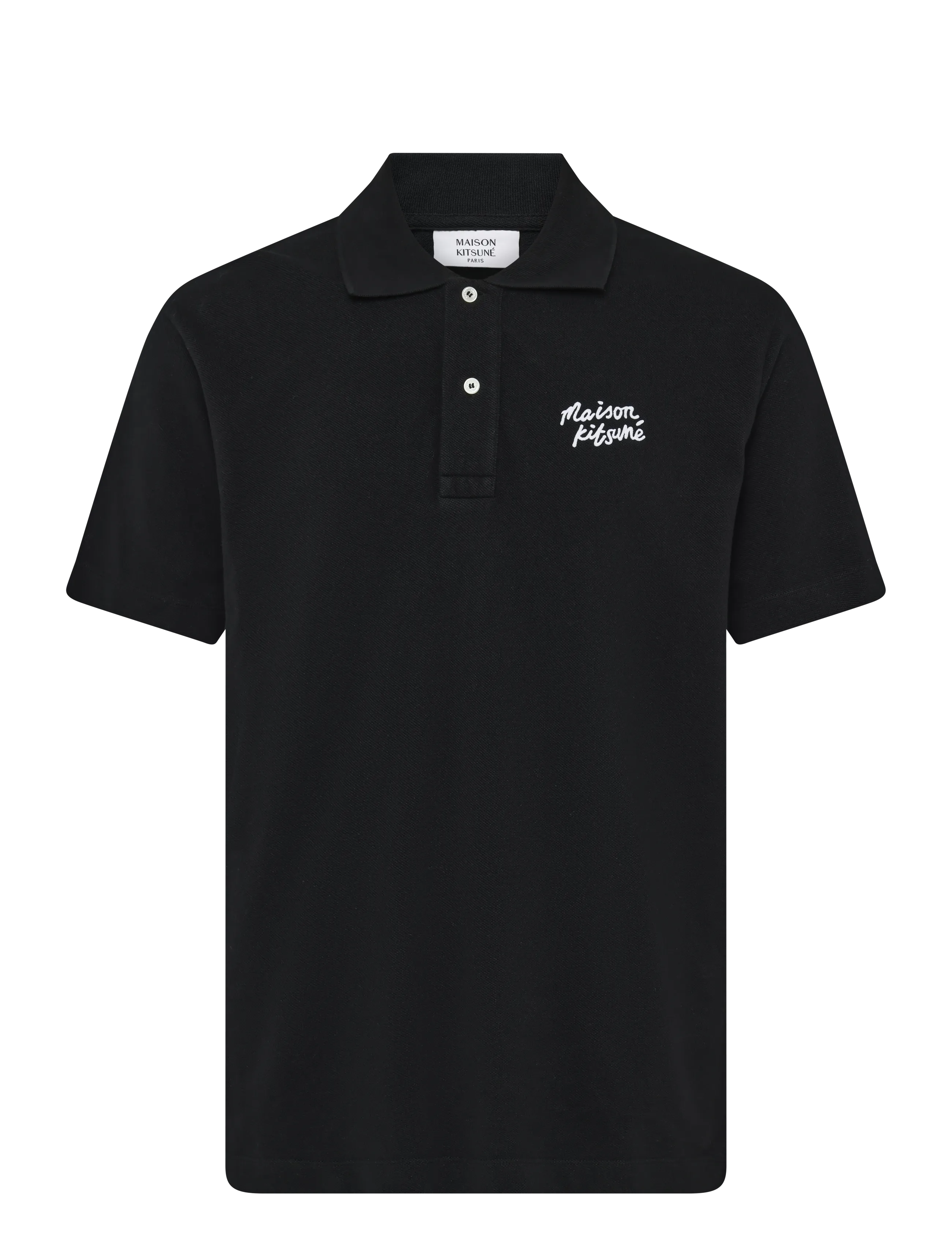 Maison Kitsune MAISON KITSUNE HANDWRITING COMFORT POLO - Polo Shirts - BLACK/WHITE / black