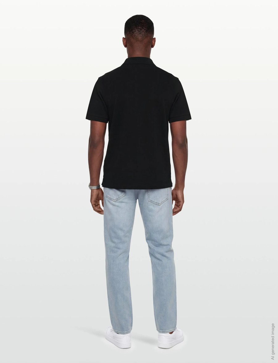Maison Kitsune - MAISON KITSUNE HANDWRITING COMFORT POLO - kortärmade pikéer - black/white - 4
