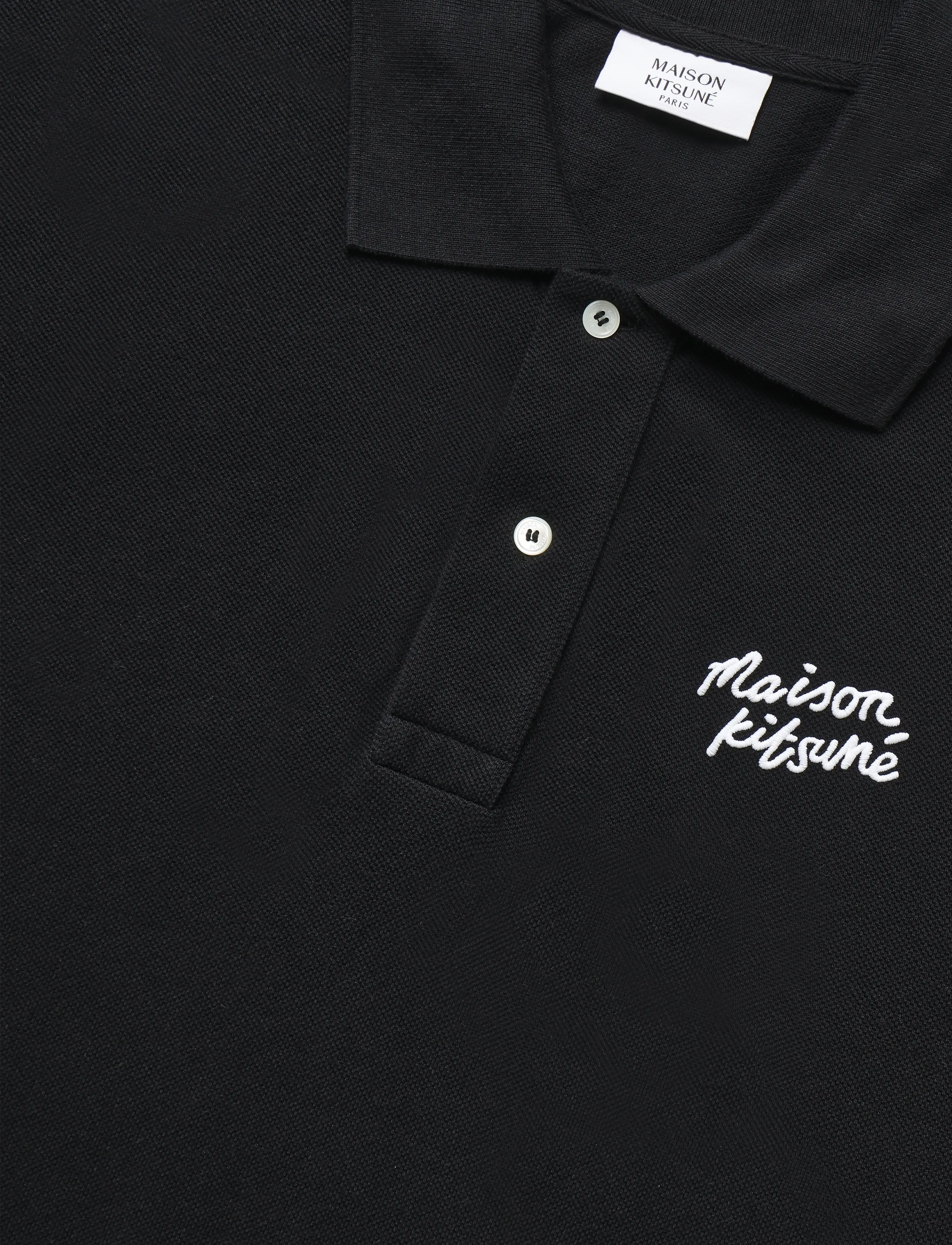 Maison Kitsune - MAISON KITSUNE HANDWRITING COMFORT POLO - black/white - 2