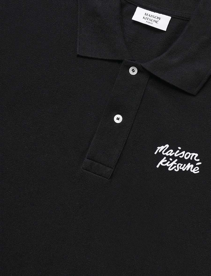 Maison Kitsune - MAISON KITSUNE HANDWRITING COMFORT POLO - lühikeste varrukatega polod - black/white - 2