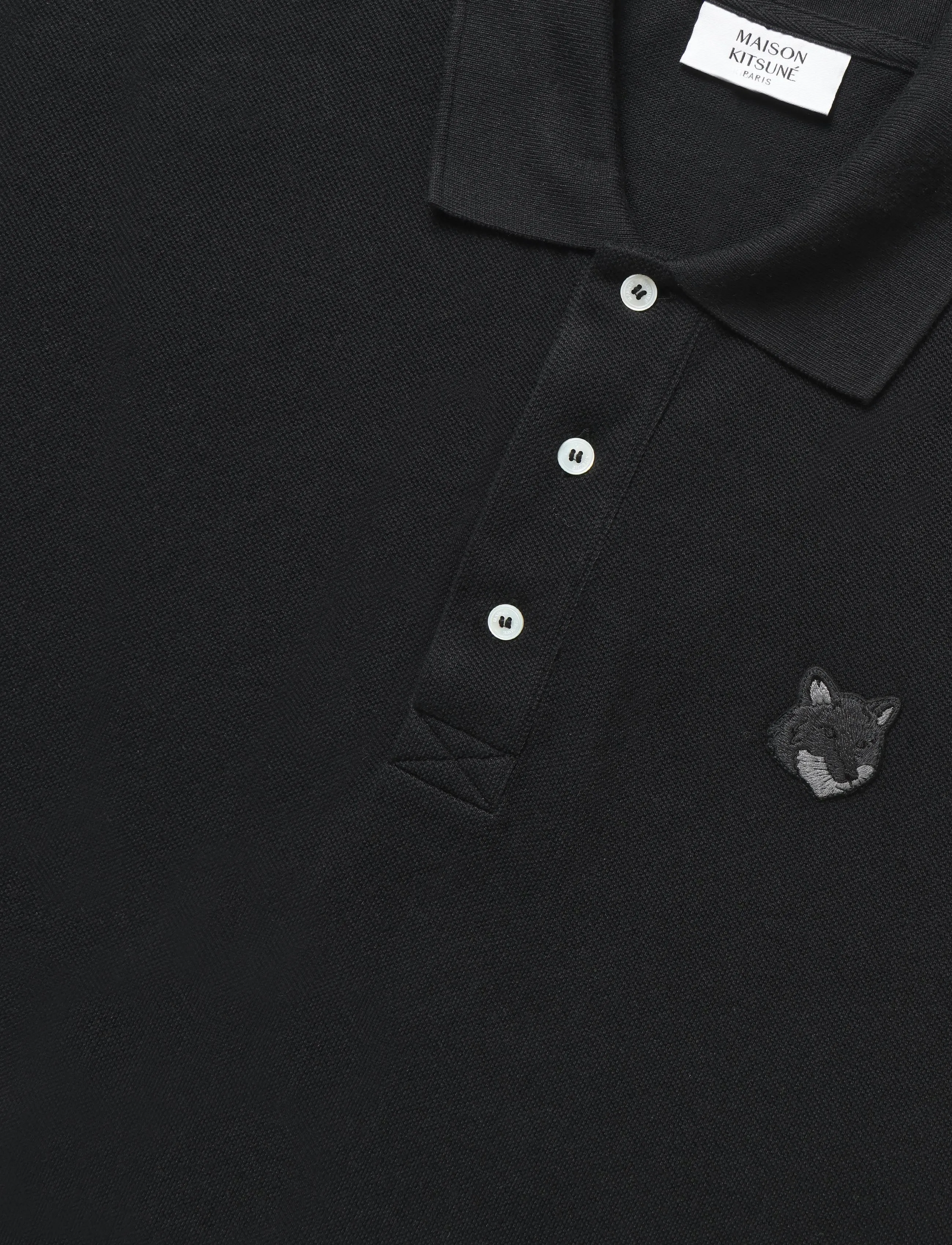 Maison Kitsune - BOLD FOX HEAD PATCH OVERSIZE POLO - black - 2