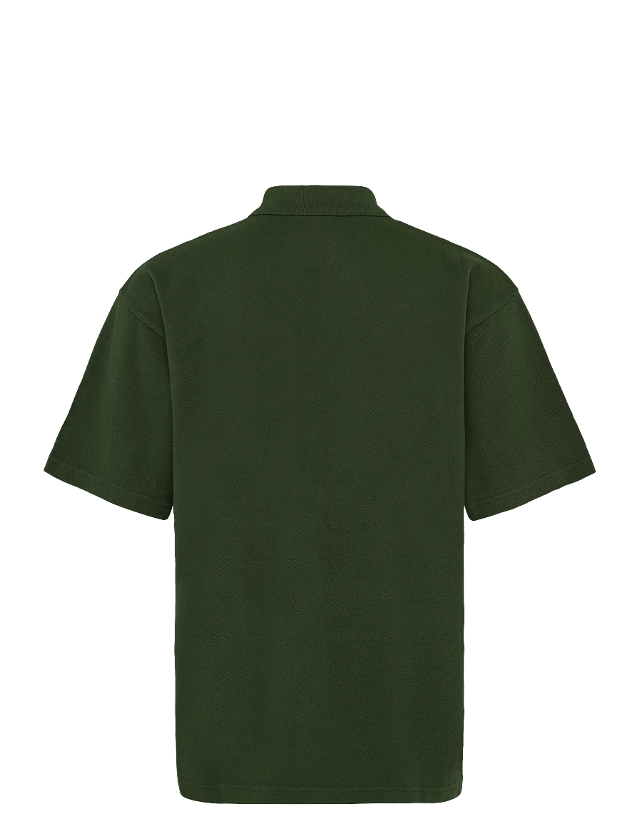 Maison Kitsune - BOLD FOX HEAD PATCH OVERSIZE POLO - kortärmade pikéer - ranger green - 2