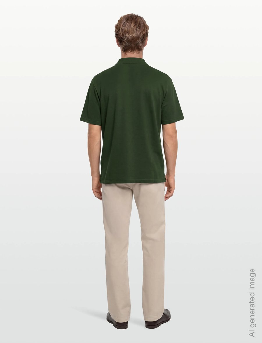 Maison Kitsune - BOLD FOX HEAD PATCH OVERSIZE POLO - kortärmade pikéer - ranger green - 4