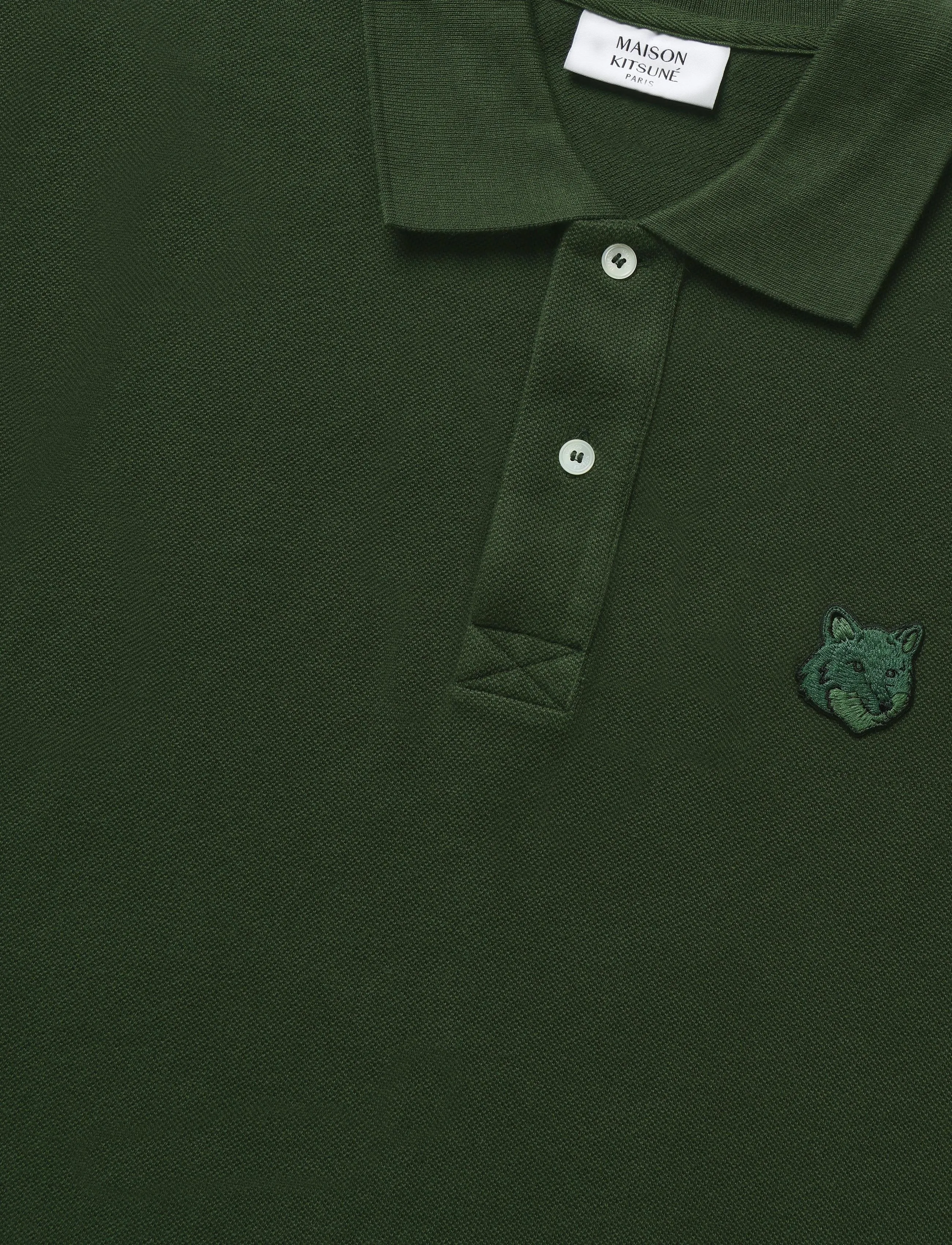 Maison Kitsune - BOLD FOX HEAD PATCH OVERSIZE POLO - ranger green - 5