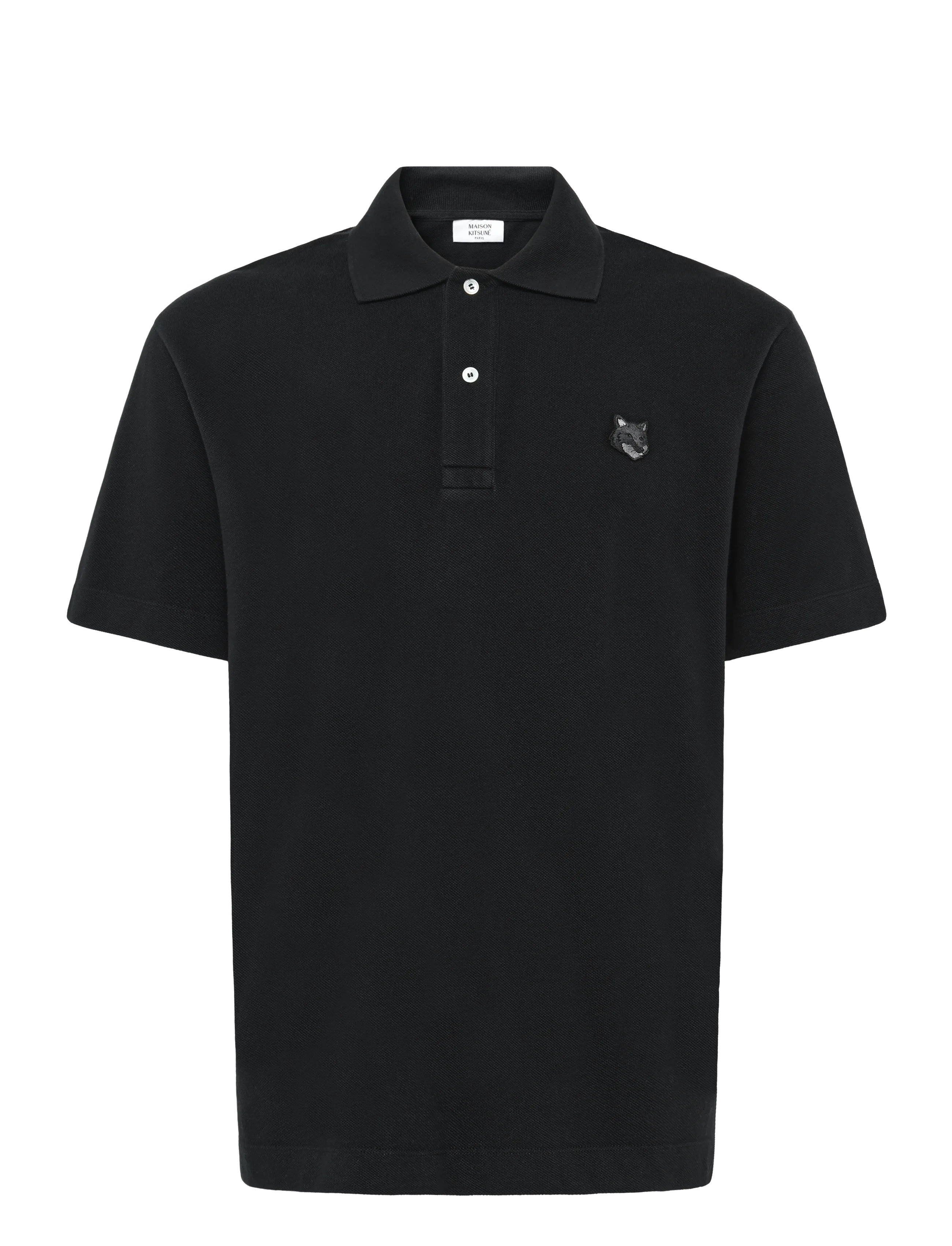 Maison Kitsune BOLD FOX HEAD PATCH COMFORT POLO - Riided - BLACK / black