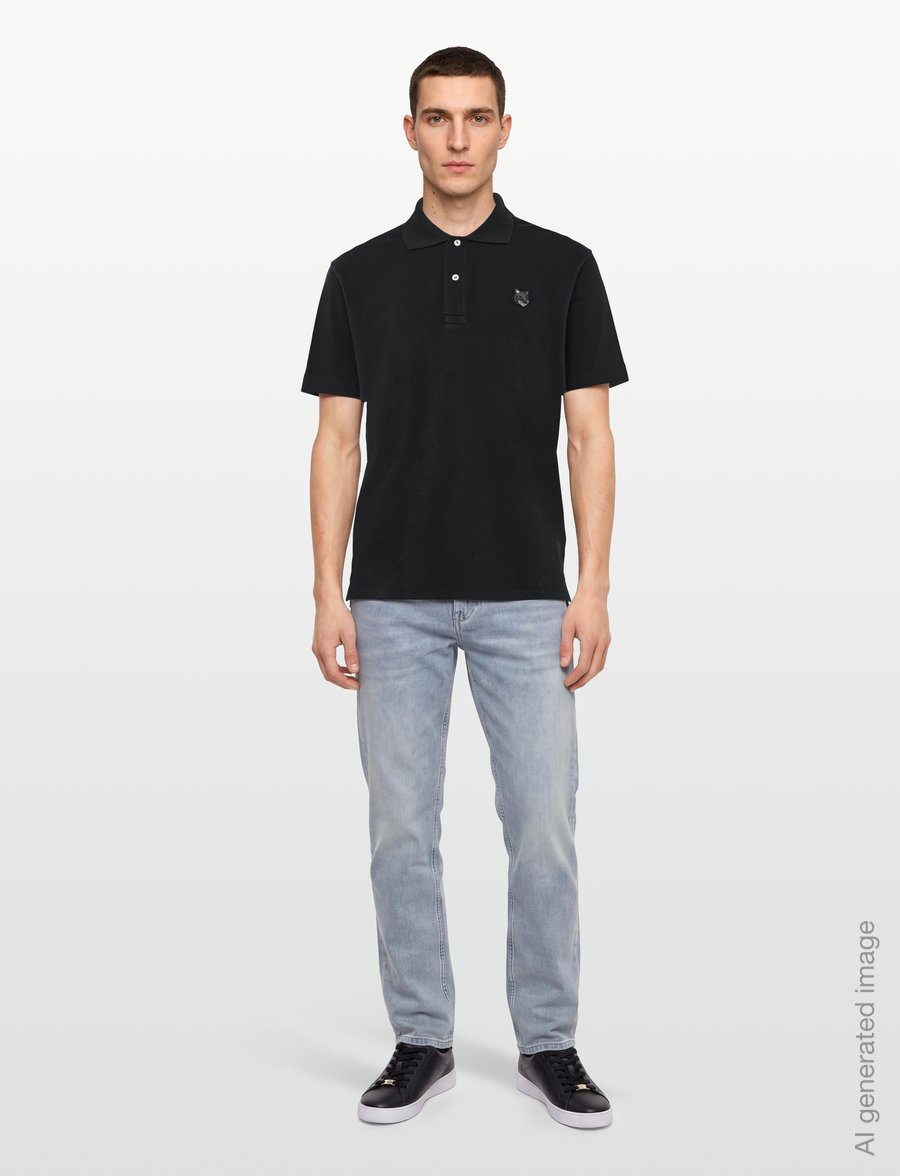 Maison Kitsune - BOLD FOX HEAD PATCH COMFORT POLO - kortærmede poloer - black - 0