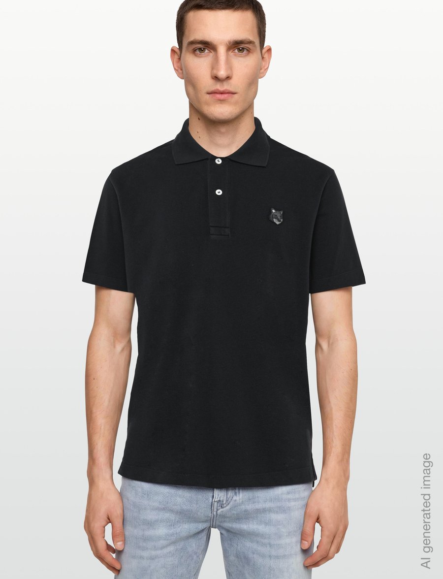 Maison Kitsune - BOLD FOX HEAD PATCH COMFORT POLO - kortærmede poloer - black - 3