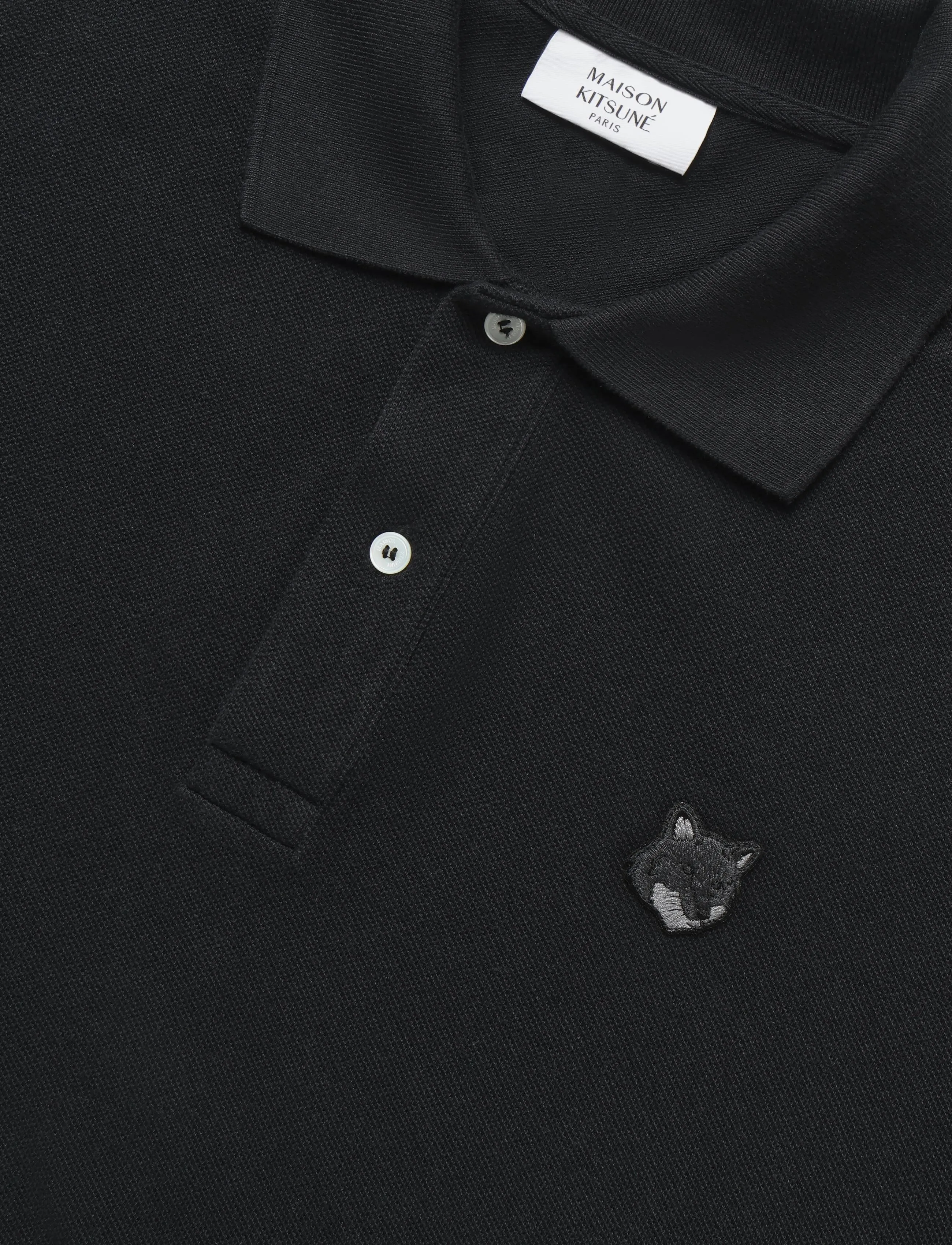 Maison Kitsune - BOLD FOX HEAD PATCH COMFORT POLO - black - 2