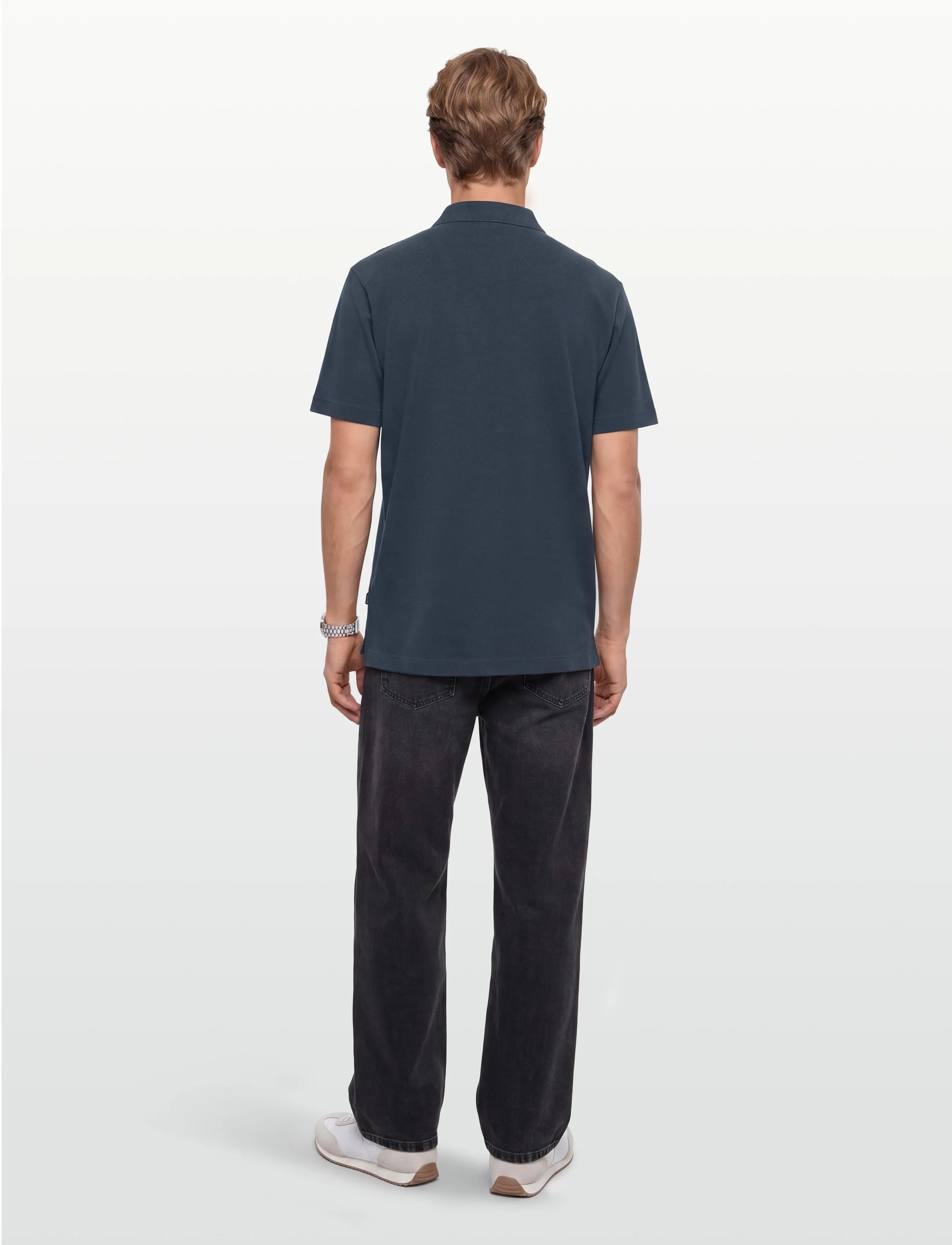 Maison Kitsune - BOLD FOX HEAD PATCH COMFORT POLO - short-sleeved polos - ink blue - 4