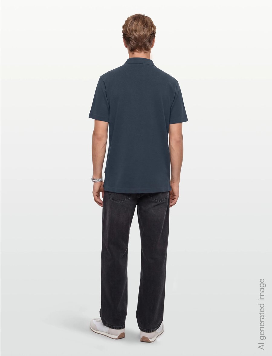 Maison Kitsune - BOLD FOX HEAD PATCH COMFORT POLO - short-sleeved polos - ink blue - 4