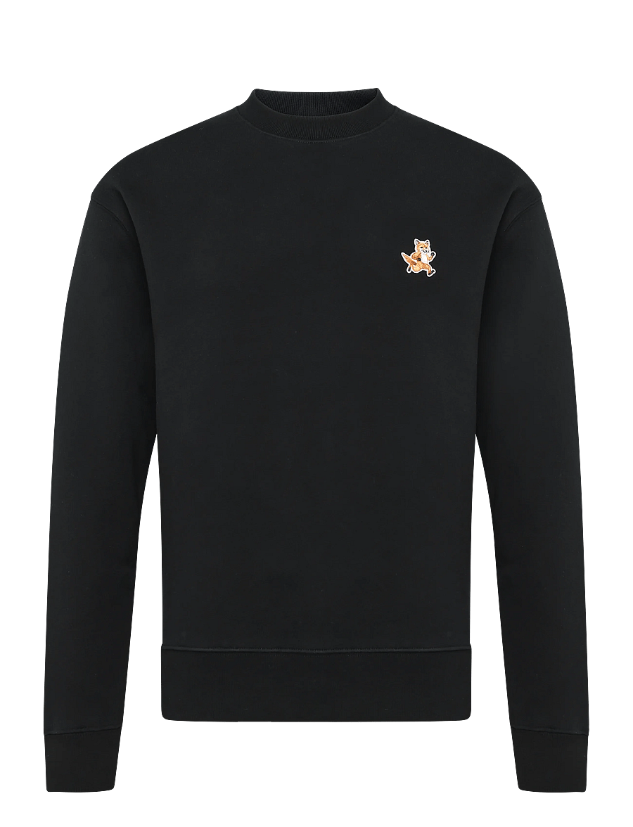 Maison Kitsune - SPEEDY FOX PATCH COMFORT SWEATSHIRT - sweatshirts - black - 0