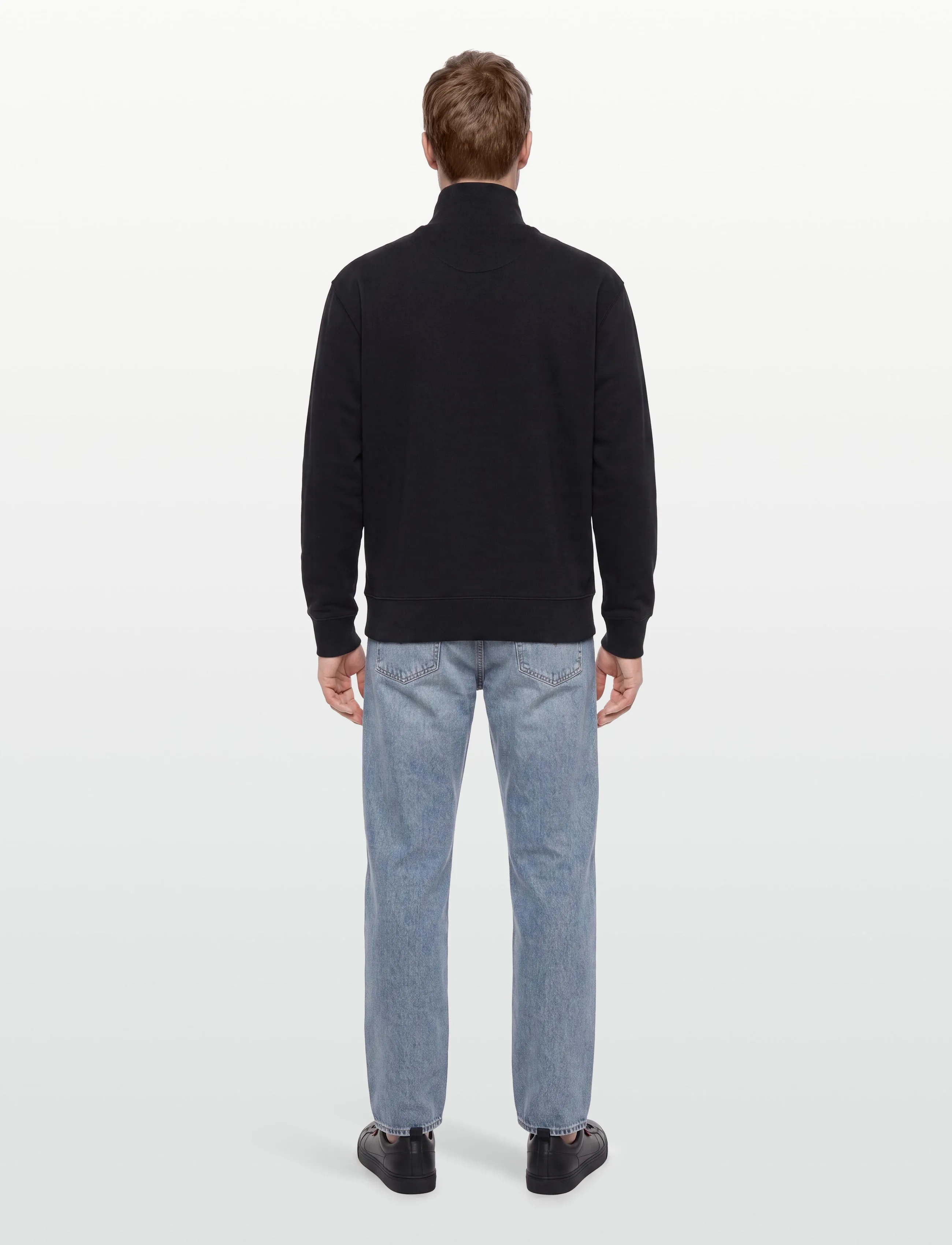 Maison Kitsune - FOX HEAD PATCH COMFORT HALF ZIP SWEATSHIRT - half zip jumpers - black - 4
