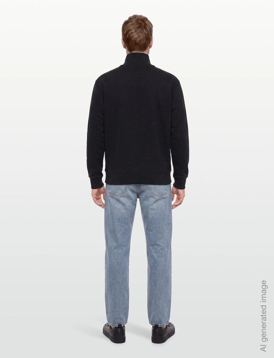 Maison Kitsune - FOX HEAD PATCH COMFORT HALF ZIP SWEATSHIRT - half zip jumpers - black - 4