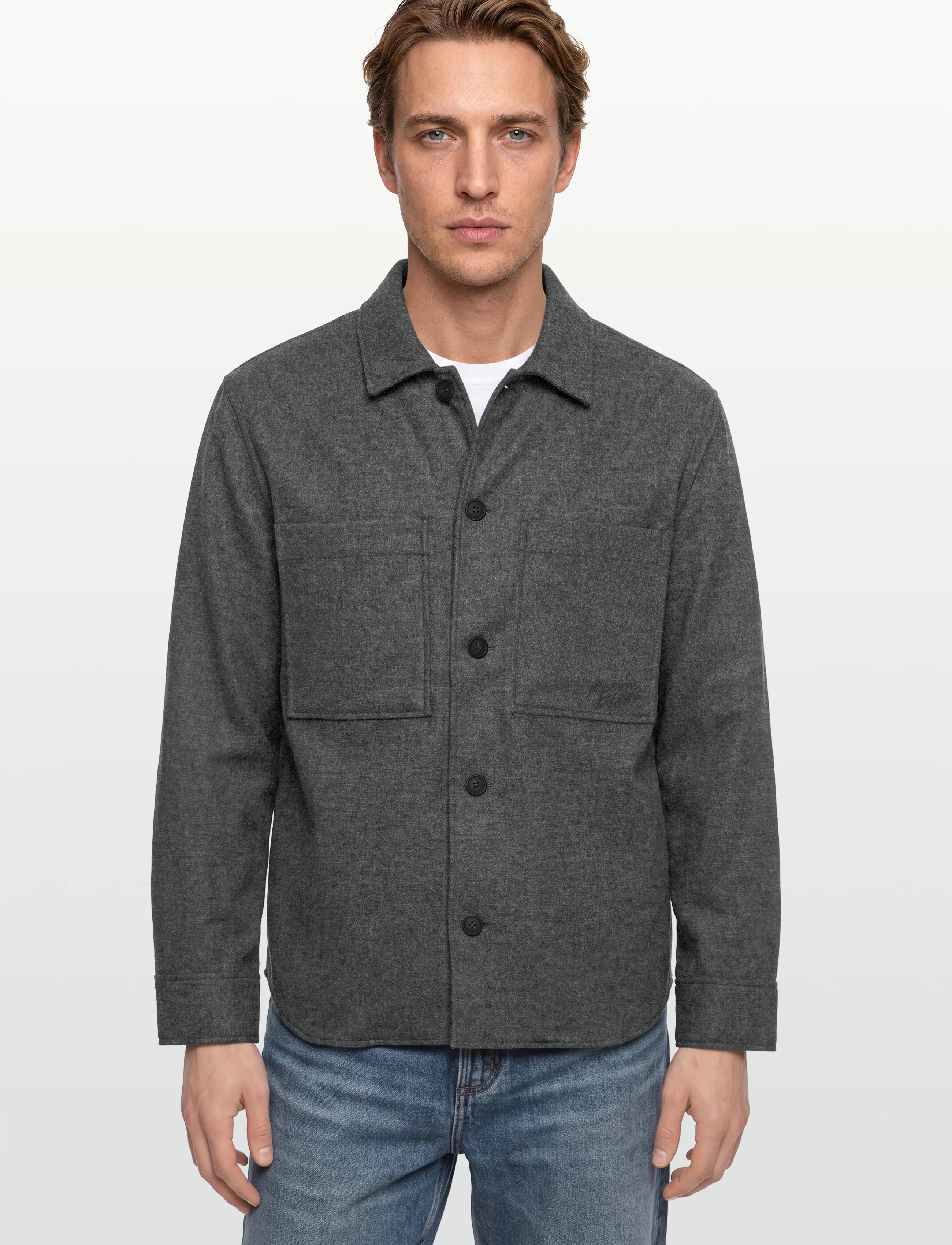 Maison Kitsune - OVERSHIRT - jackets - grey melange - 3