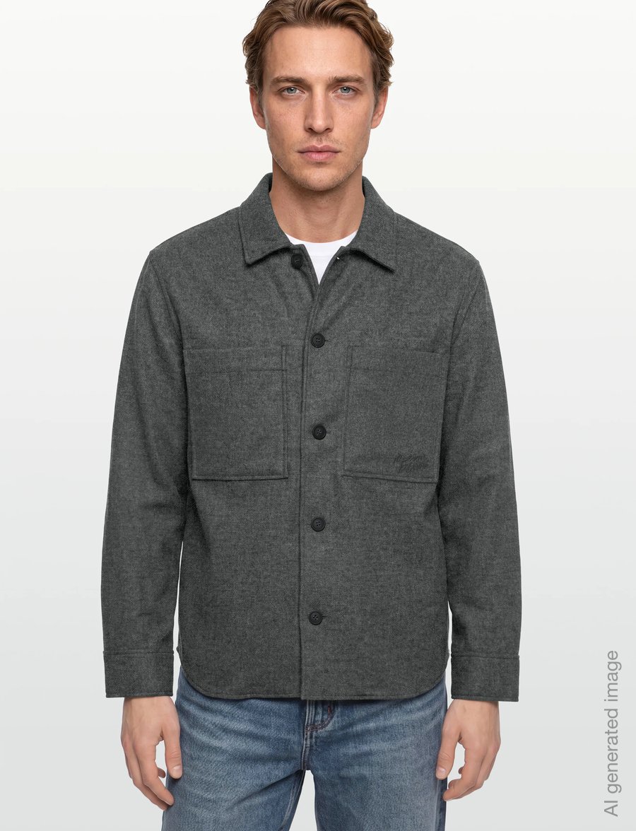 Maison Kitsune - OVERSHIRT - jackets - grey melange - 3