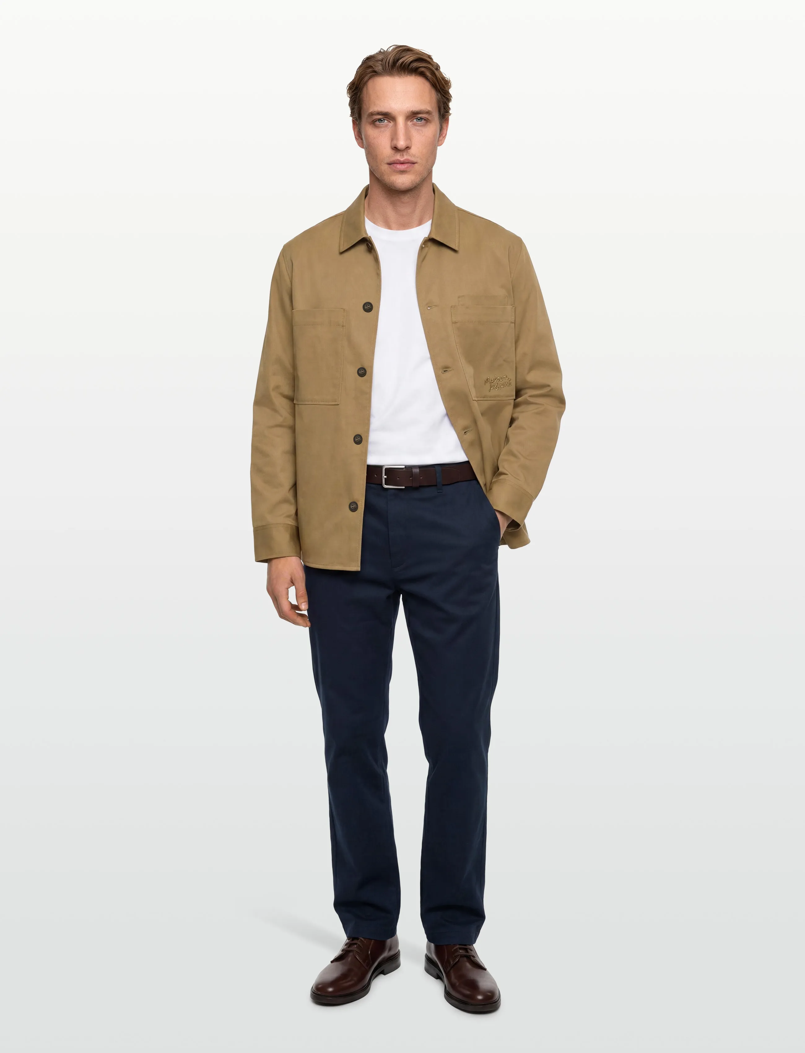 Maison Kitsune Overshirt, Mænd, Overshirt, Beige, Str: S