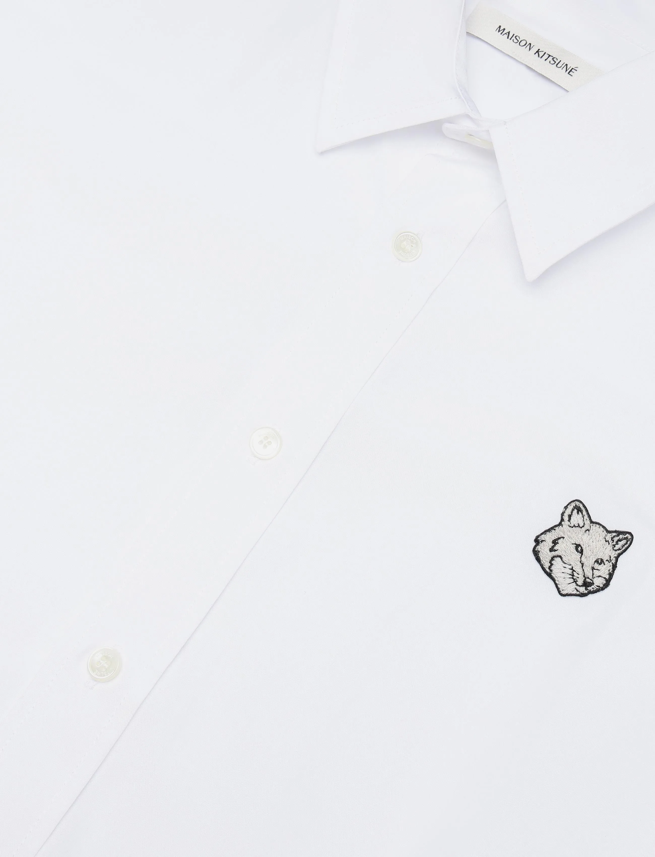 Maison Kitsune - BOLD FOX HEAD CASUAL SHIRT - white - 2