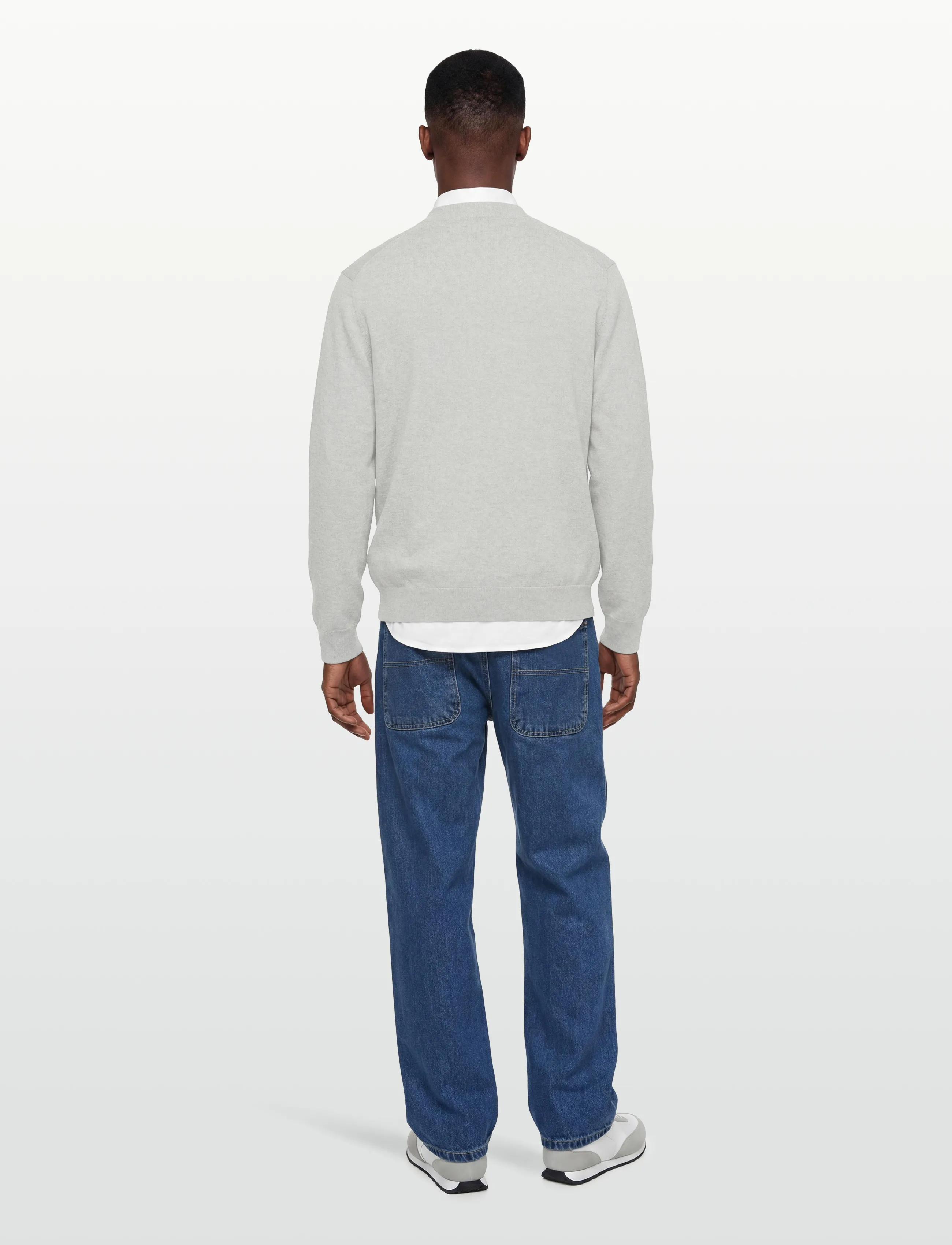 Maison Kitsune - BOLD FOX HEAD PATCH REGULAR CARDIGAN - light grey melange - 4