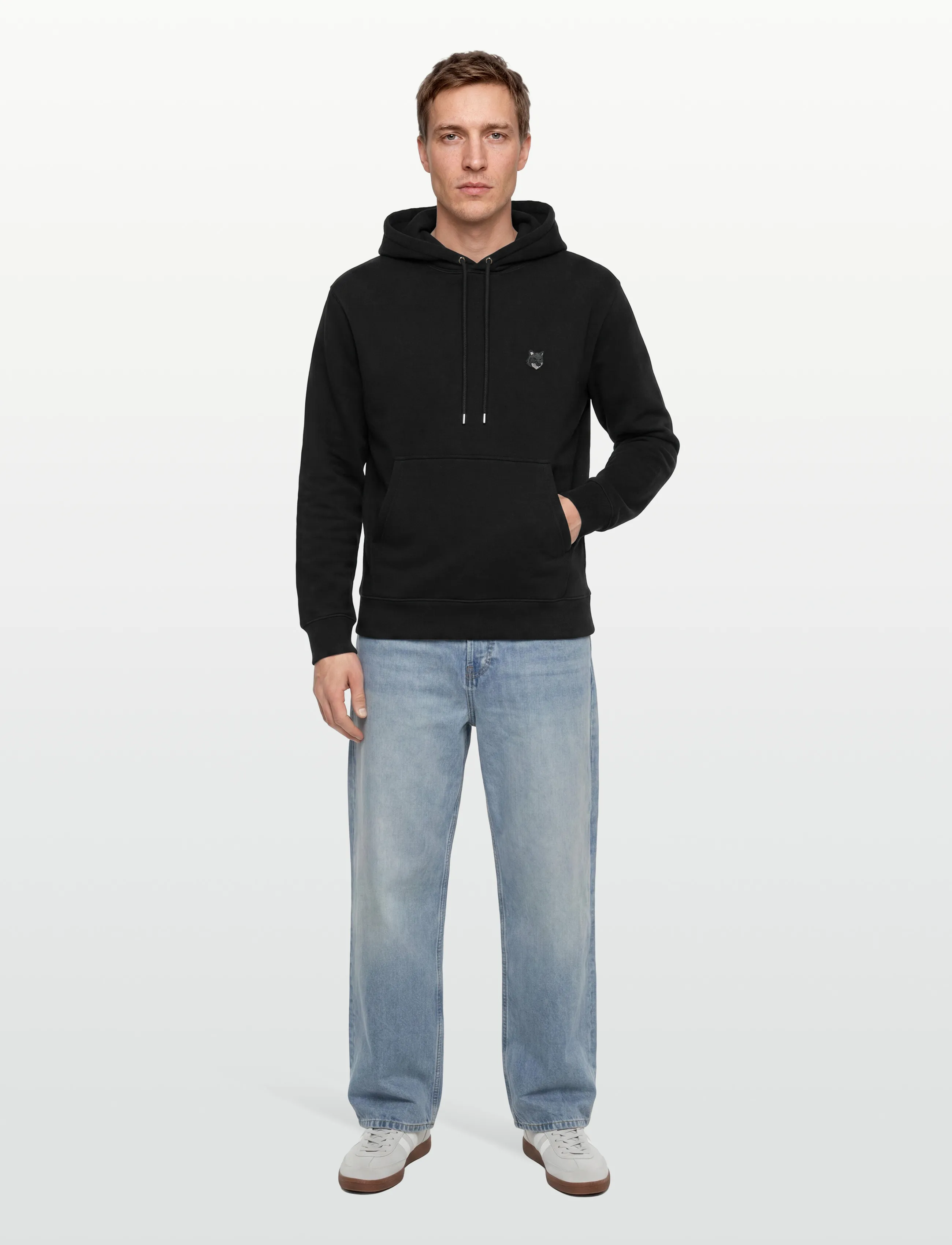 Maison Kitsune Bold Fox Head Patch Comfort Hoodie, Komfort Hættetrøje, Sort, Str: S
