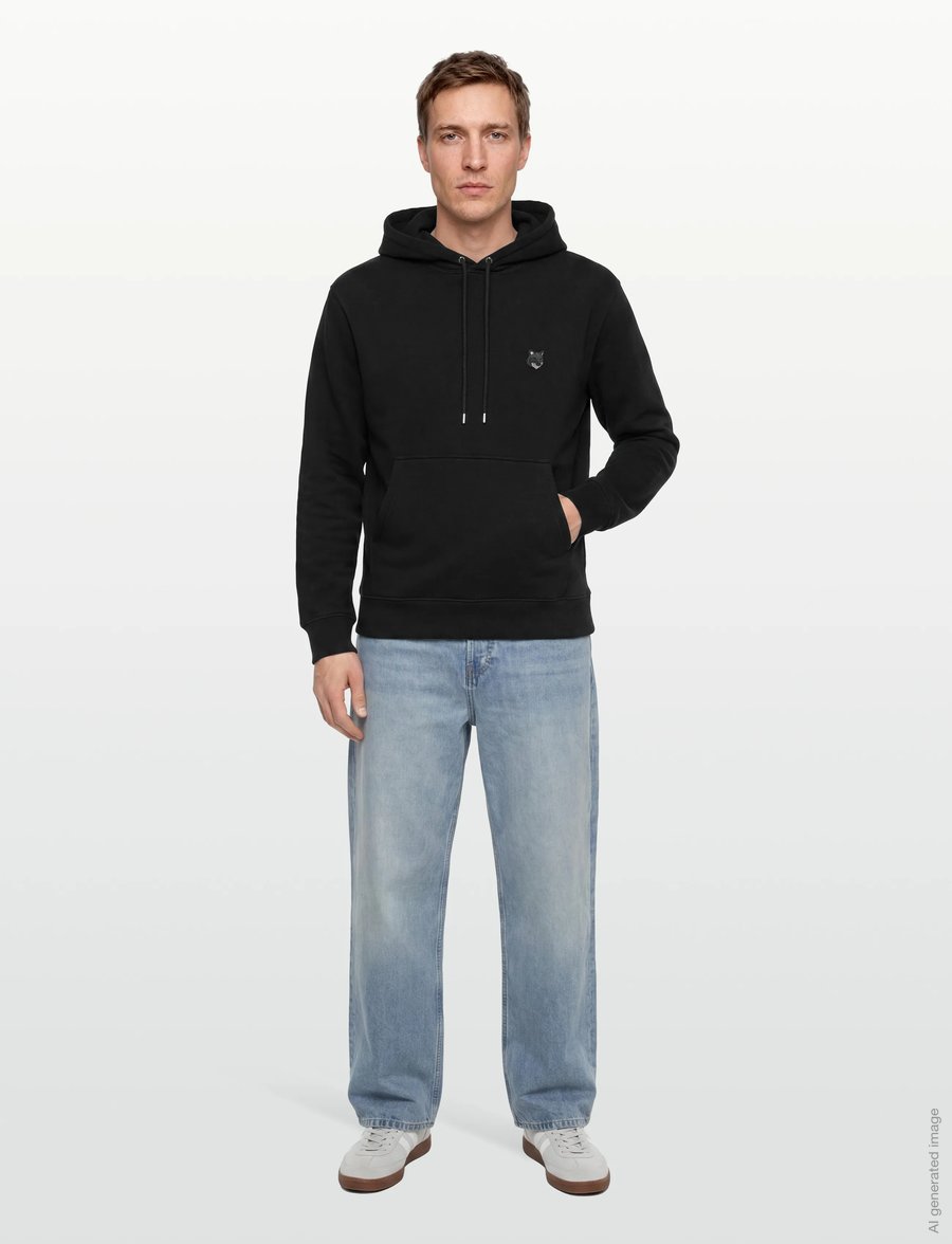 Maison Kitsune - BOLD FOX HEAD PATCH COMFORT HOODIE - hættetrøjer - black - 0