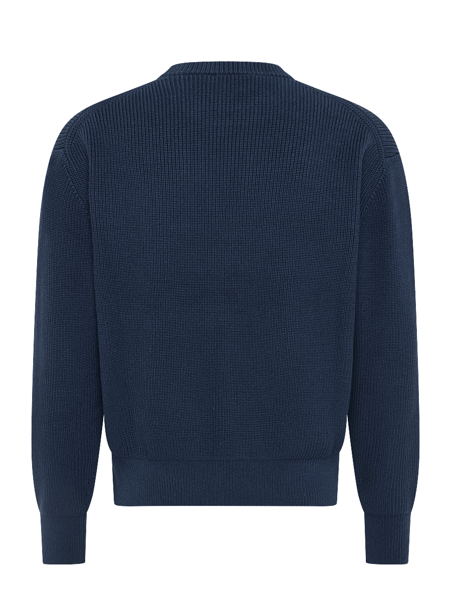 Maison Kitsune - BOLD FOX HEAD PATCH COMFORT RIBBED JUMPER - rundhals - ink blue - 1