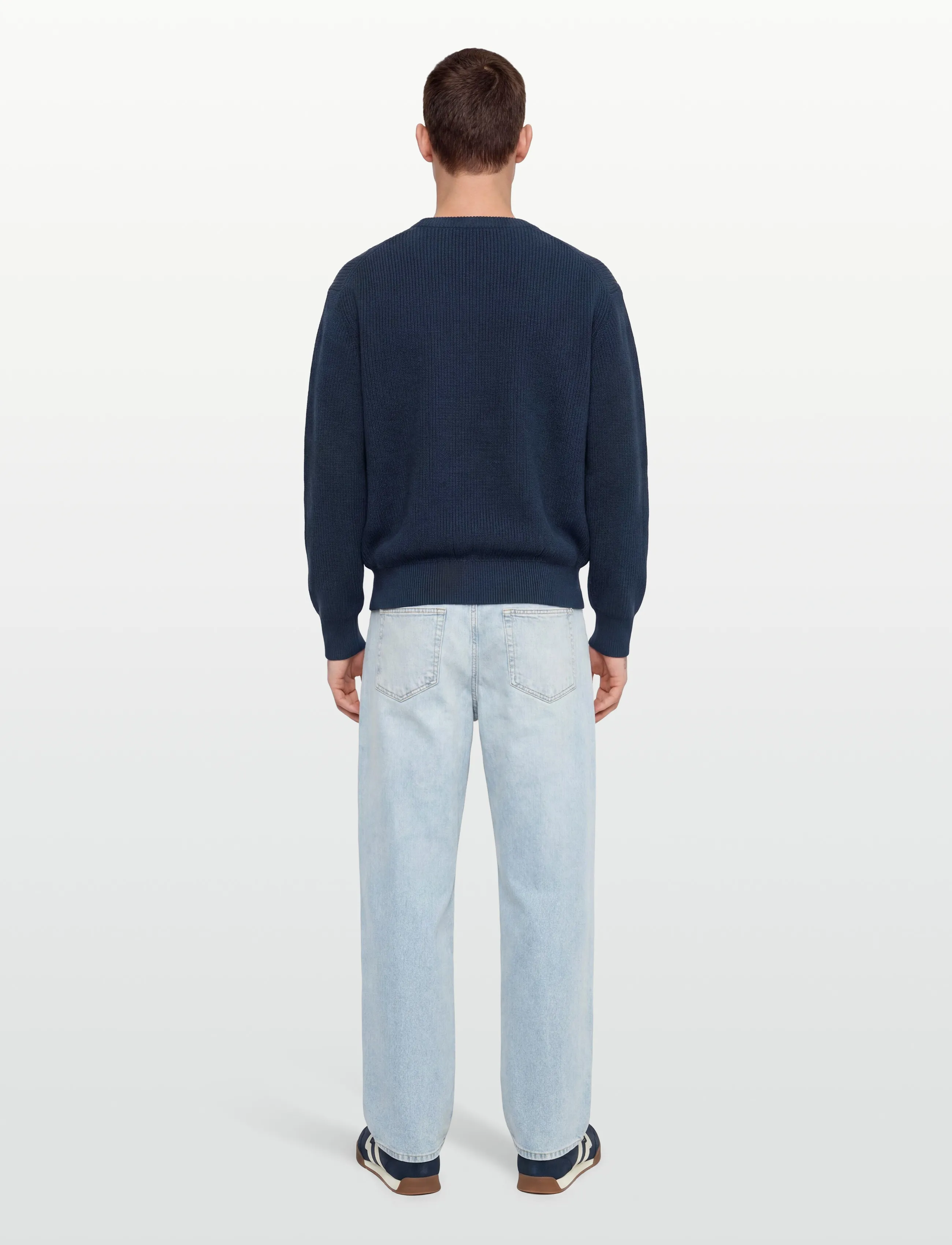 Maison Kitsune - BOLD FOX HEAD PATCH COMFORT RIBBED JUMPER - rund hals - ink blue - 4
