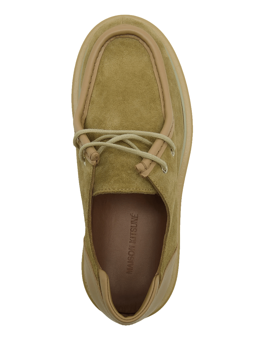 Maison Kitsune - SUEDE LEATHER DERBIES - moc toe skor - maltshake - 3