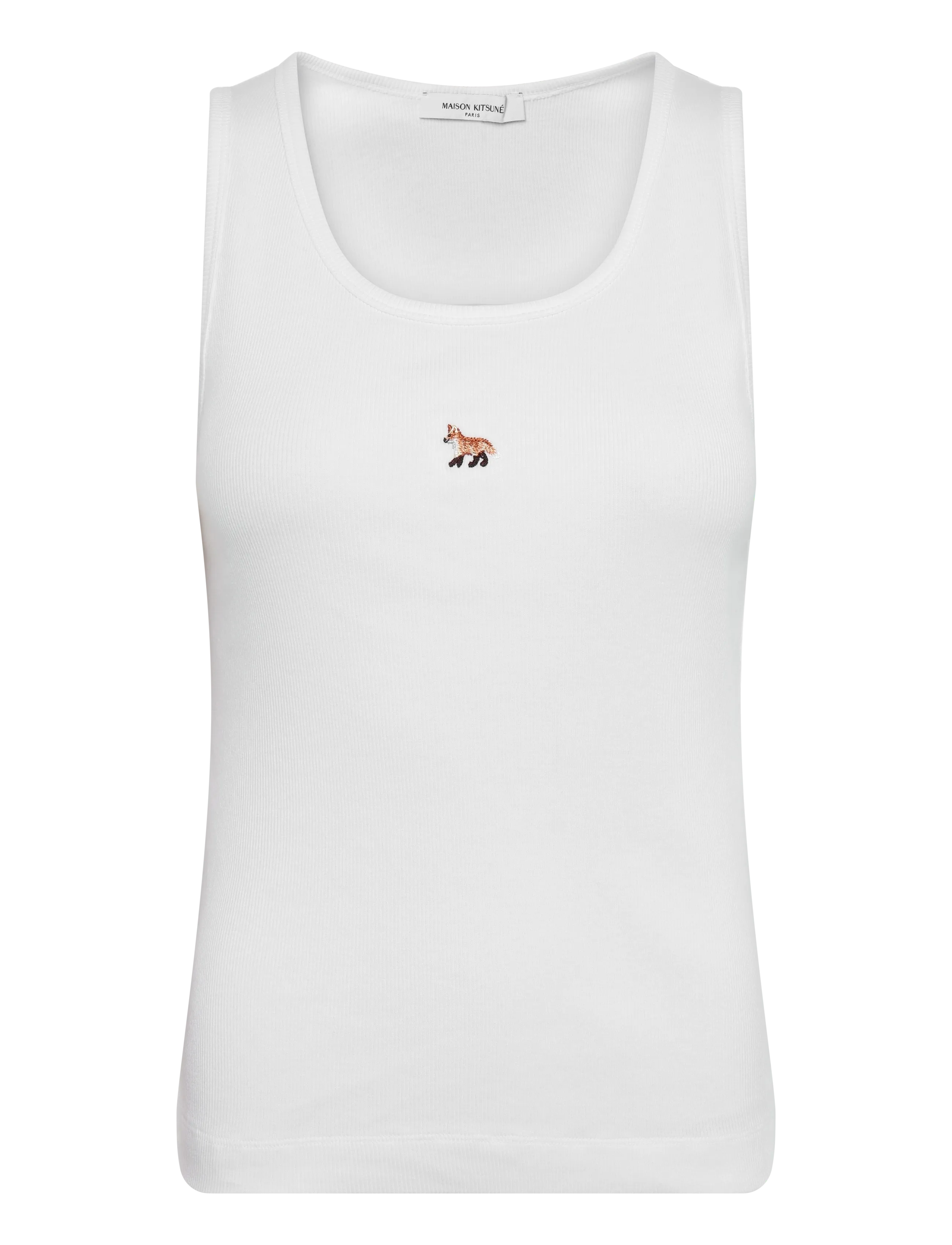 Maison Kitsune BABY FOX RIBBED TANK TOP - Maison Kitsuné - WHITE / white