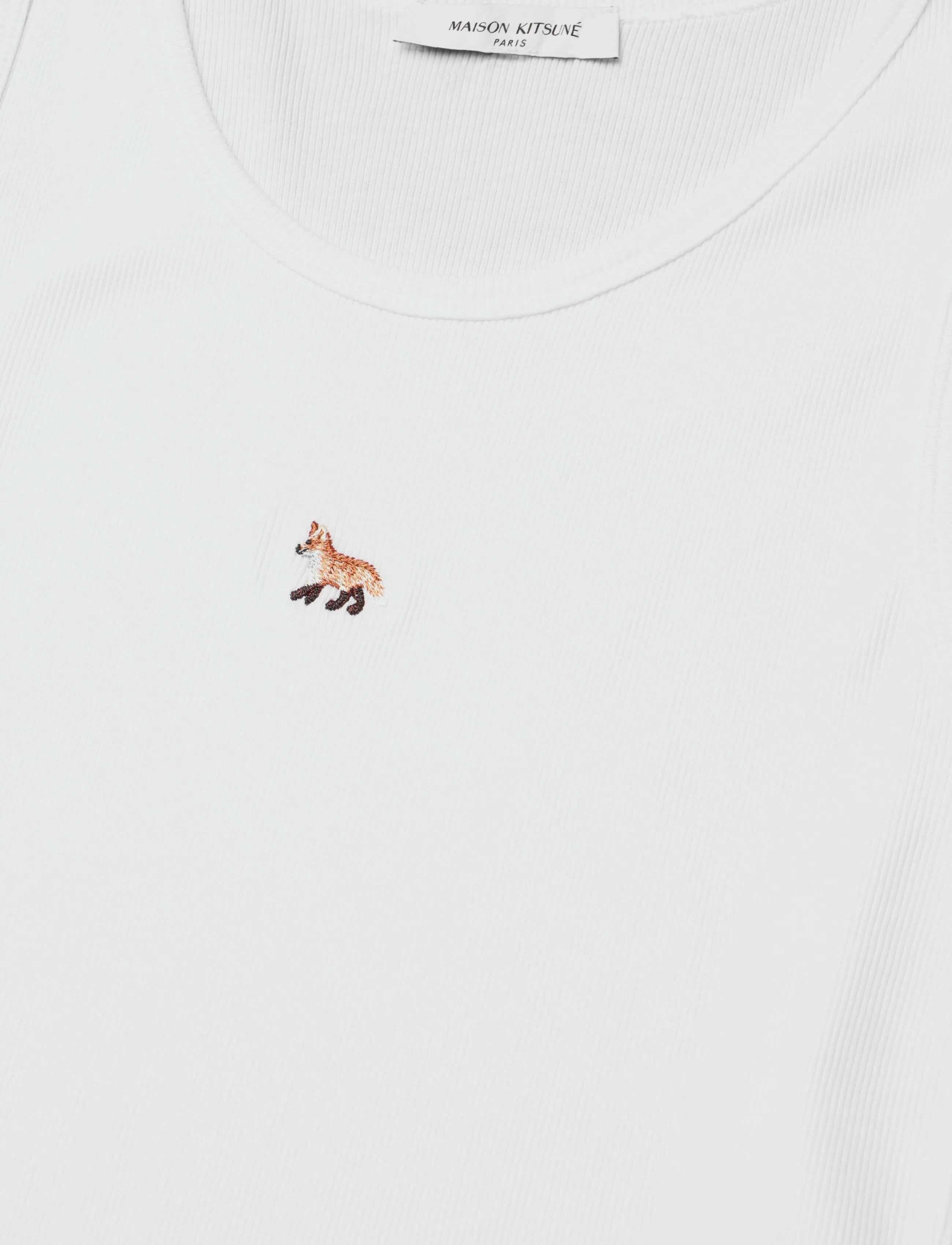 Maison Kitsune - BABY FOX RIBBED TANK TOP - varrukateta topid - white - 5