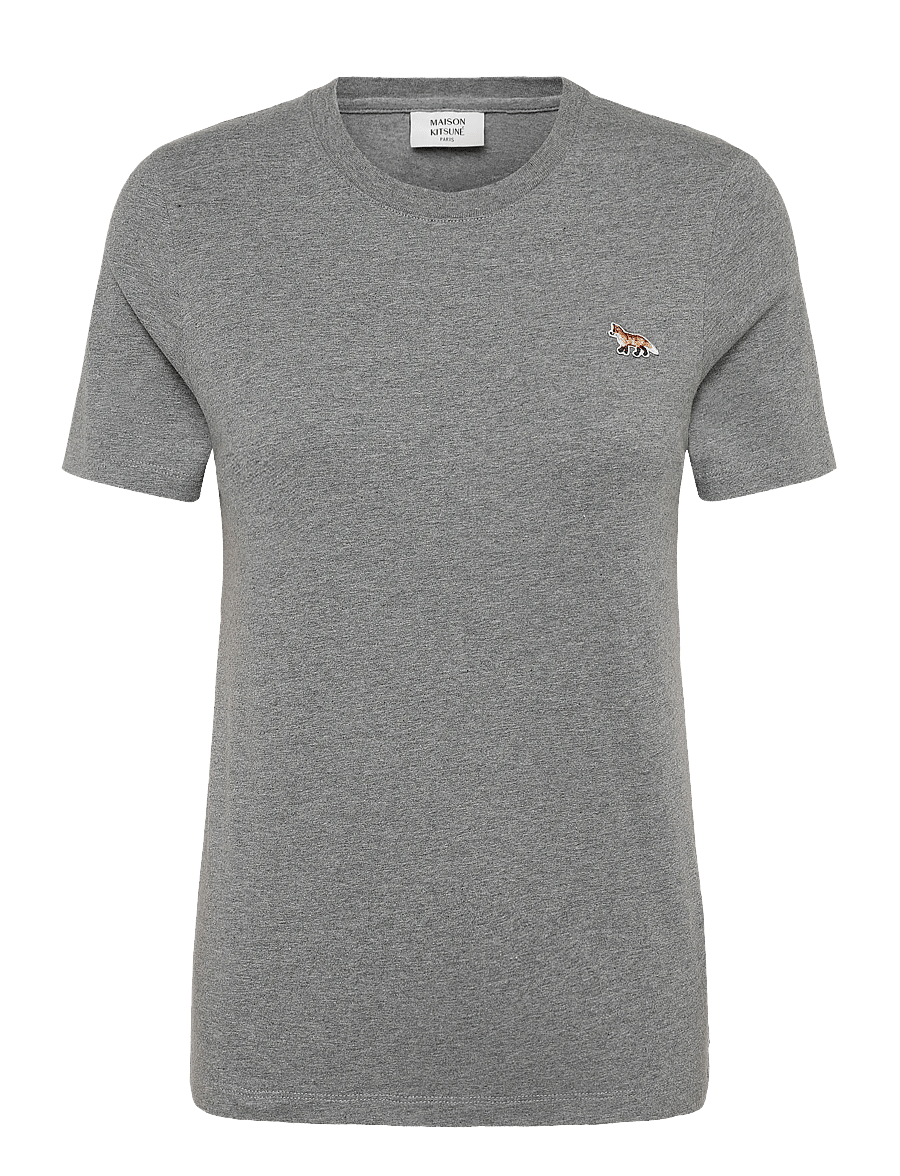 Maison Kitsune - BABY FOX PATCH REGULAR TEE-SHIRT - t-särgid - medium grey melange - 0