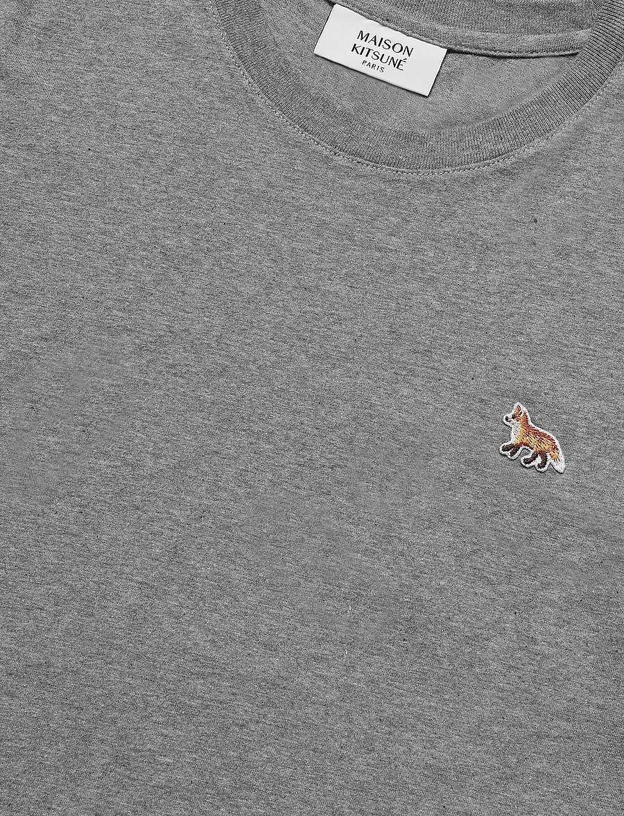 Maison Kitsune - BABY FOX PATCH REGULAR TEE-SHIRT - t-särgid - medium grey melange - 2