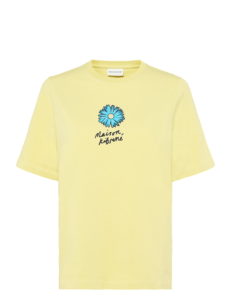 Maison Kitsune - FLOATING FLOWER COMFORT TEE-SHIRT - t-shirts - lemonade - 1