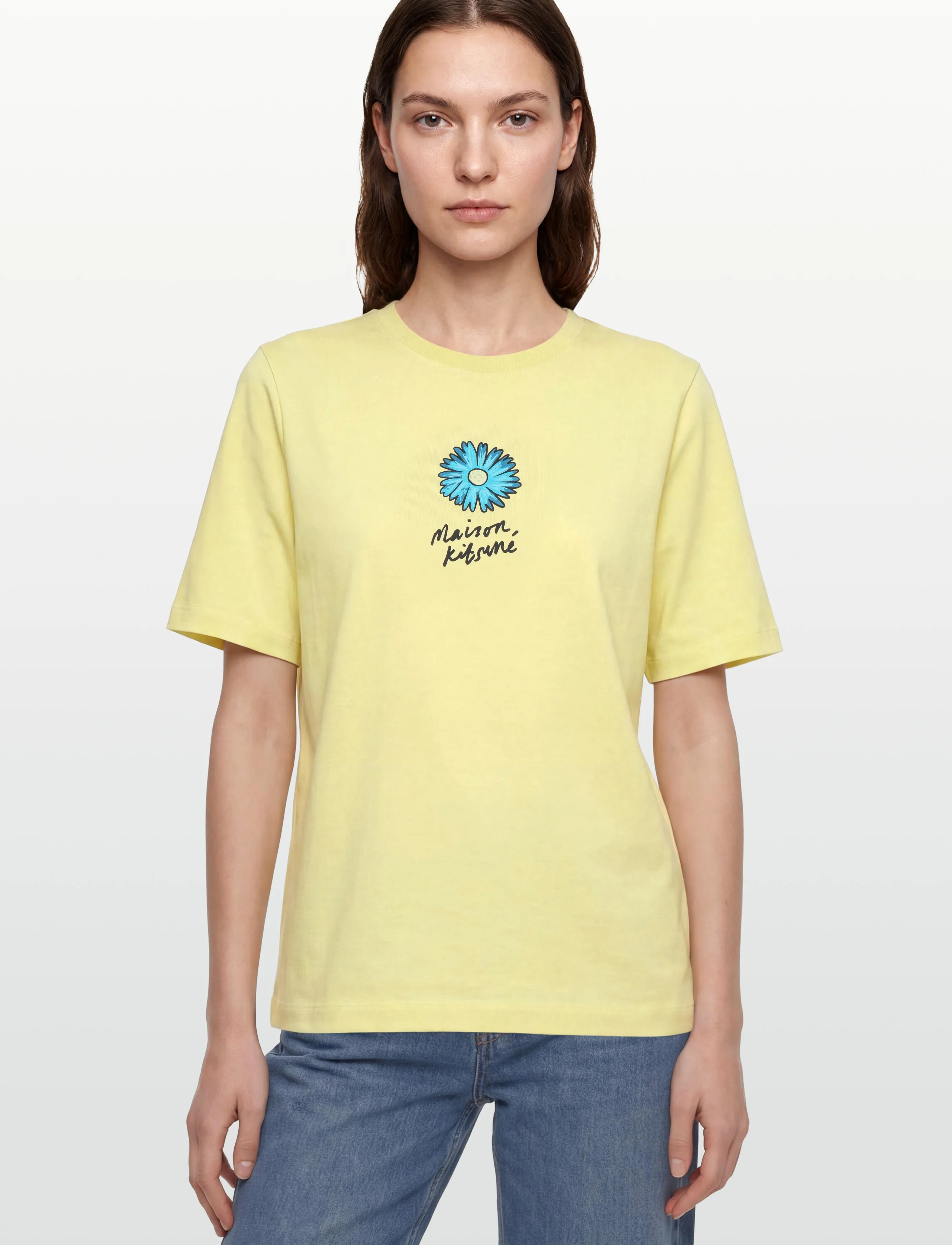 Maison Kitsune - FLOATING FLOWER COMFORT TEE-SHIRT - t-shirts - lemonade - 3