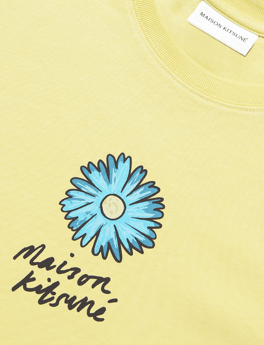 Maison Kitsune - FLOATING FLOWER COMFORT TEE-SHIRT - t-shirts - lemonade - 5