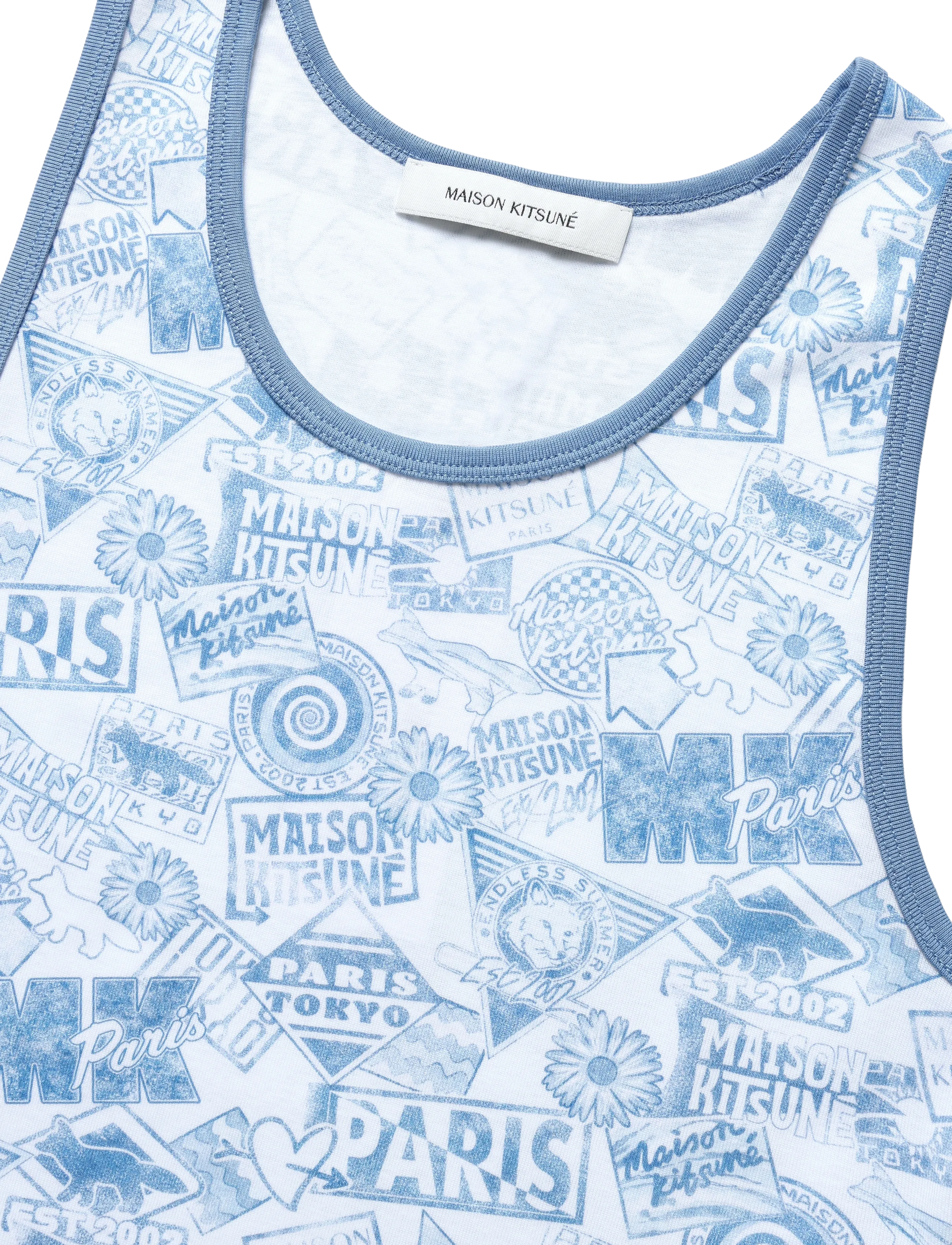 Maison Kitsune - SURF COLLAGE ALL-OVER TANK TOP - hampton blue - 2